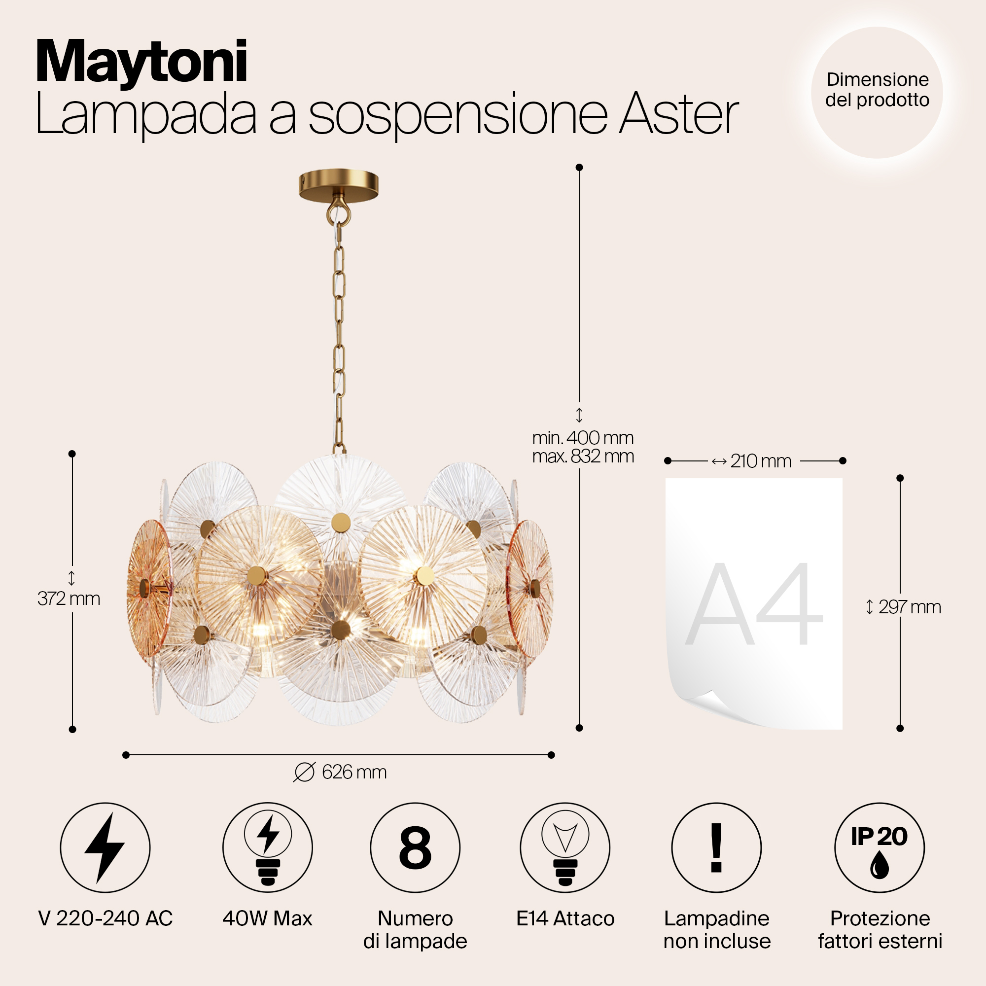 картинка Подвесной светильник Maytoni MOD007PL-08G магазин pro-decor.kz являющийся официальным дистрибьютором в Казахстане картинка Подвесной светильник Maytoni MOD007PL-08G от магазина pro-decor.kz