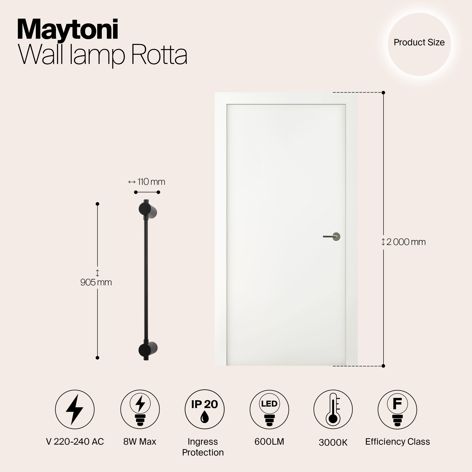 картинка Настенный светильник (бра) Maytoni MOD413WL-L8B3K от магазина pro-decor.kz