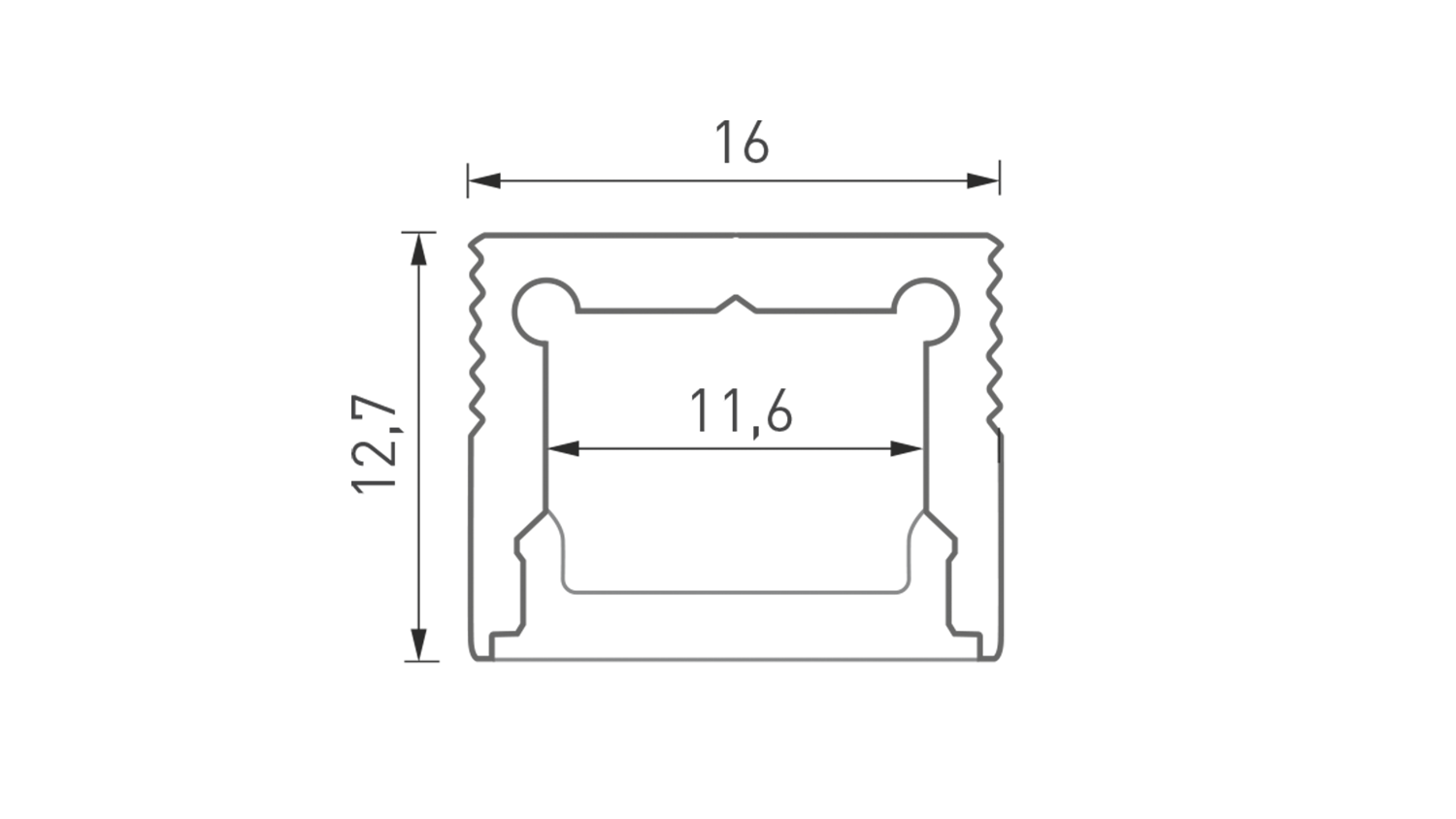 картинка Накладной алюминиевый профиль LS.1613-R для однорядной ленты магазин pro-decor.kz являющийся официальным дистрибьютором в Казахстане картинка Накладной алюминиевый профиль LS.1613-R для однорядной ленты от магазина pro-decor.kz