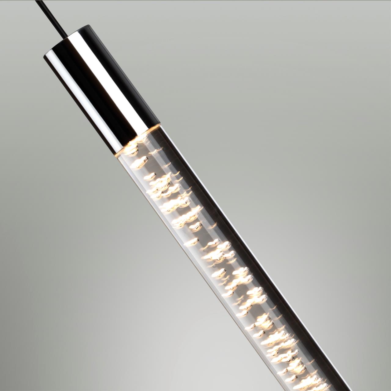 картинка 4370/5L HIGHTECH ODL23 107 хром полированный/акрил с пузырьками Подвесной св-к IP20 LED 5W 200Лм 3000K SPARKY от магазина pro-decor.kz