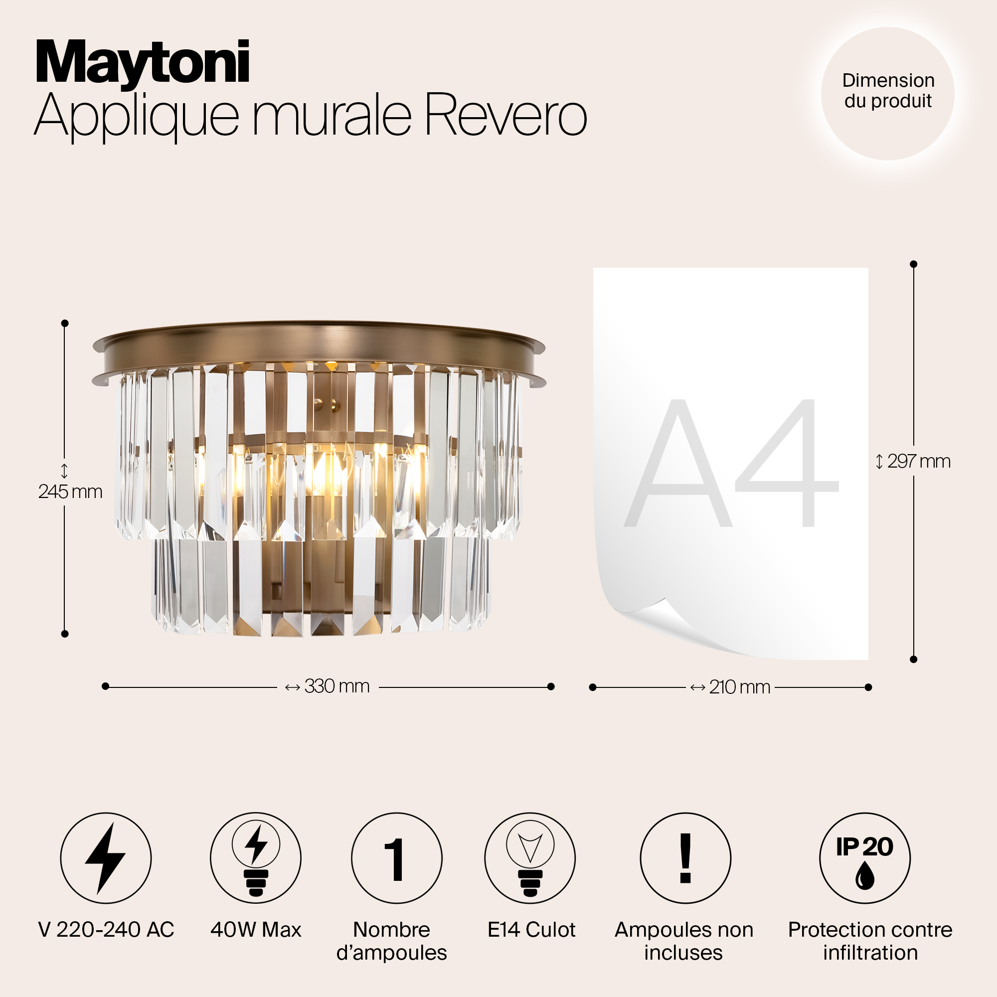 картинка Настенный светильник Maytoni Revero MOD085WL-01BS от магазина pro-decor.kz