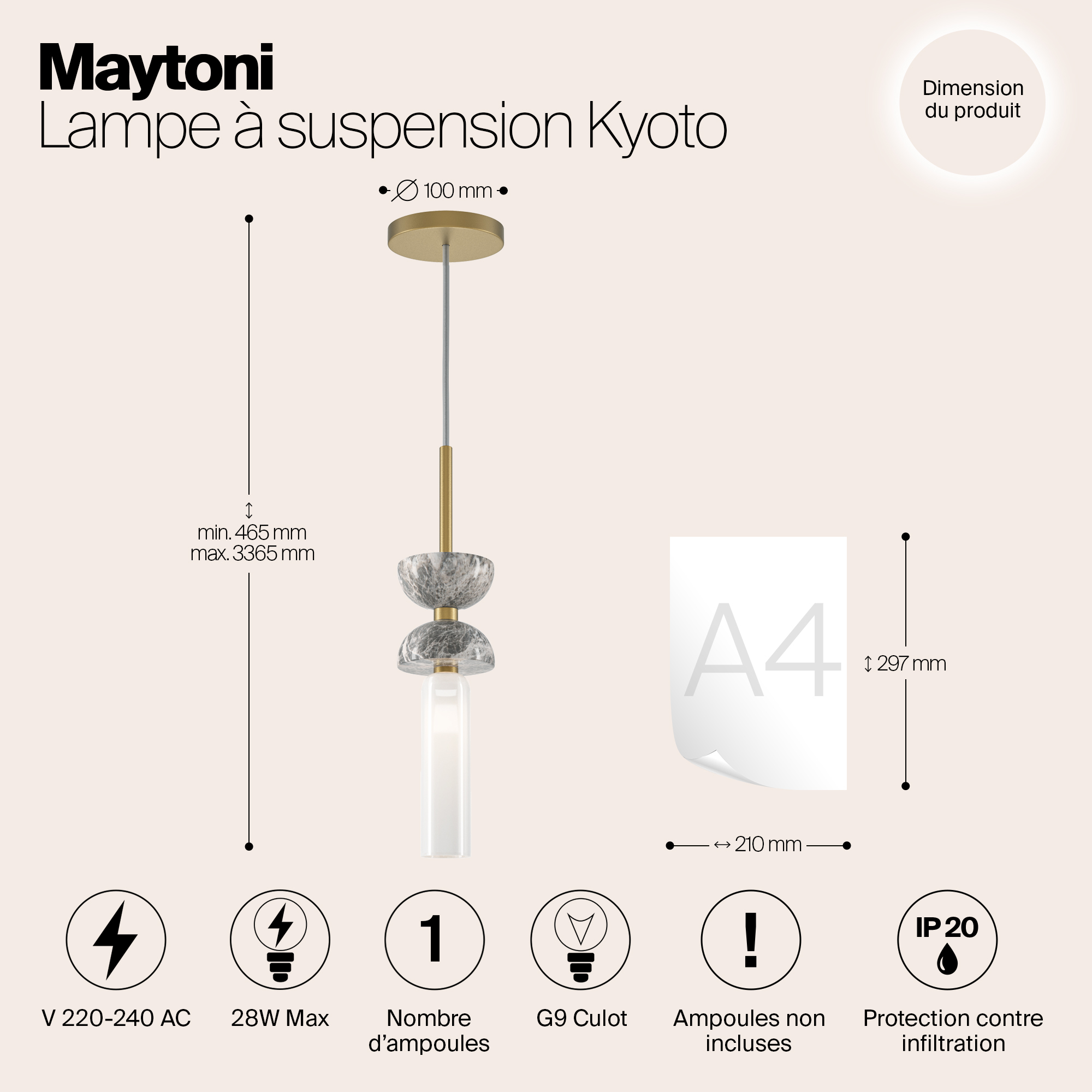 картинка Подвесной светильник Maytoni MOD178PL-01GR от магазина pro-decor.kz