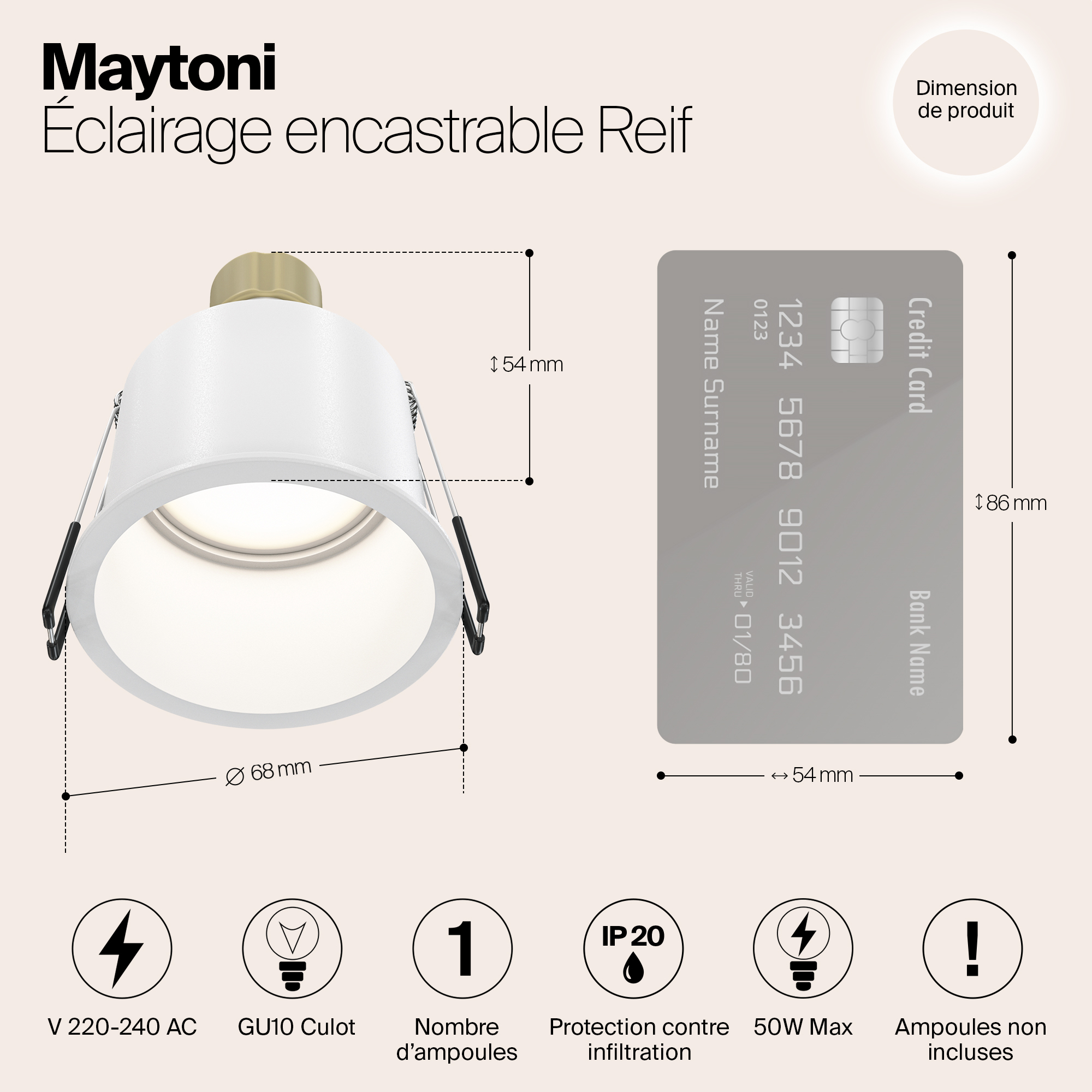 картинка Встраиваемый светильник Maytoni Reif DL049-01W магазин pro-decor.kz являющийся официальным дистрибьютором в Казахстане картинка Встраиваемый светильник Maytoni Reif DL049-01W от магазина pro-decor.kz