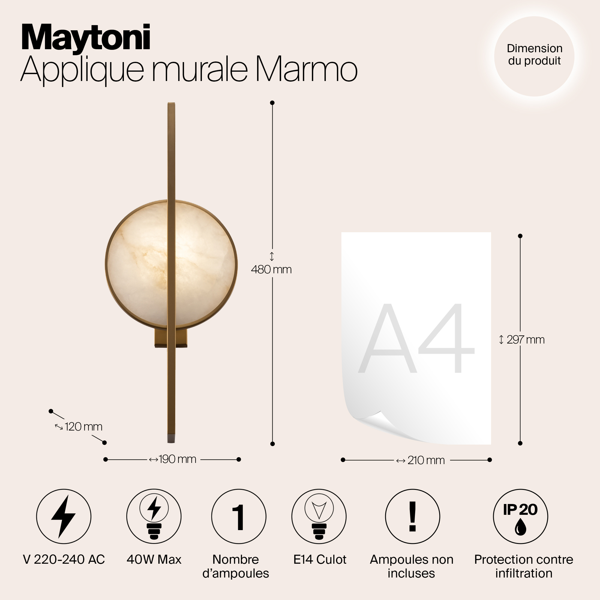 картинка Настенный светильник (бра) Maytoni MOD099WL-01G магазин pro-decor.kz являющийся официальным дистрибьютором в Казахстане картинка Настенный светильник (бра) Maytoni MOD099WL-01G от магазина pro-decor.kz