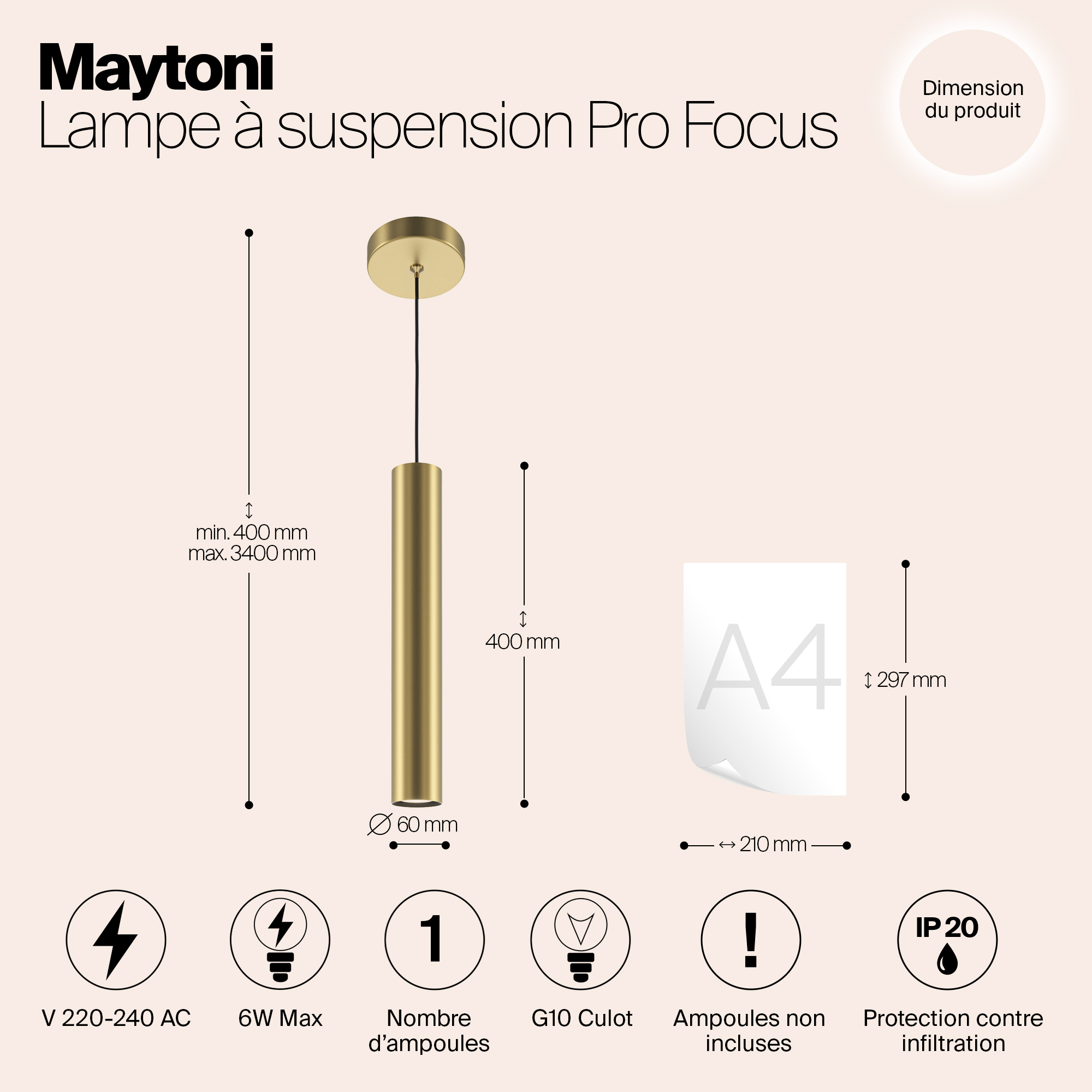 картинка Подвесной светильник Maytoni MOD161PL-01G1 магазин pro-decor.kz являющийся официальным дистрибьютором в Казахстане картинка Подвесной светильник Maytoni MOD161PL-01G1 от магазина pro-decor.kz