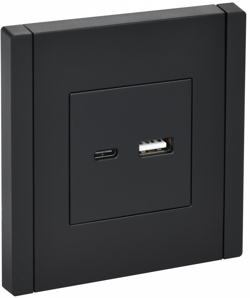 картинка FORTE&PIANO Роз. USB A+C 3,1А FP150 чер. IEK от магазина pro-decor.kz