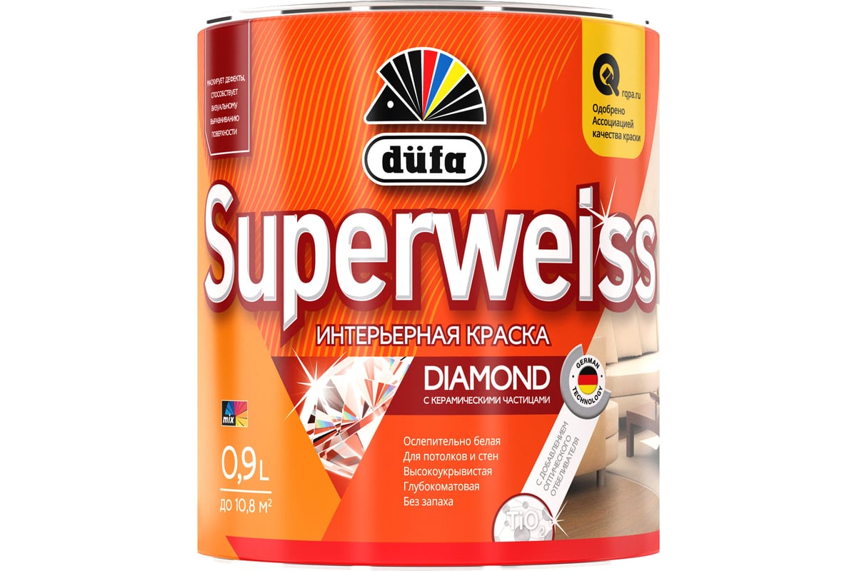 Купить Dufa ВД краска SUPERWEISS RD4 0,9л Dufa ВД краска SUPERWEISS RD4 0,9л