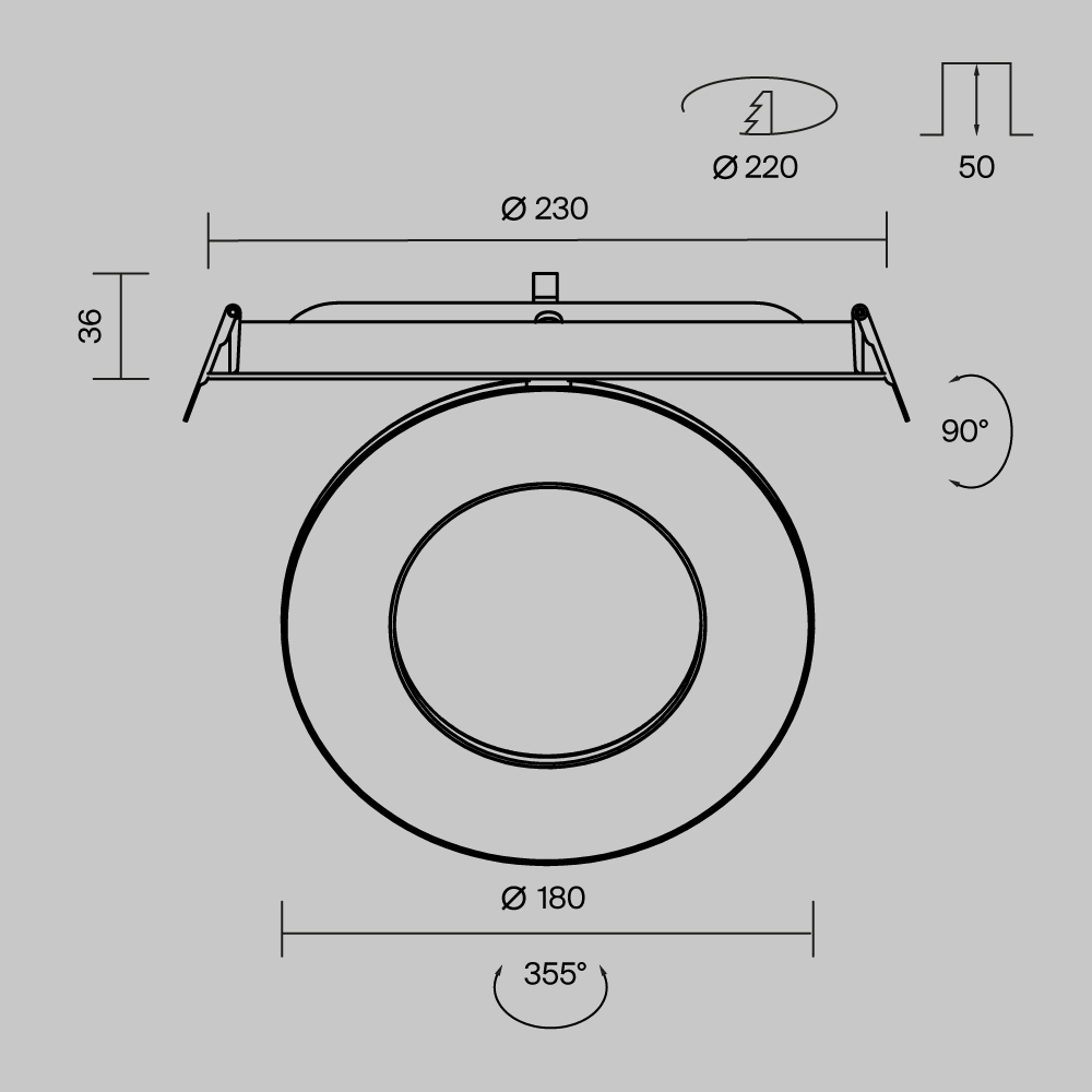 картинка Встраиваемый светильник Technical DL102-12W3K-W магазин pro-decor.kz являющийся официальным дистрибьютором в Казахстане картинка Встраиваемый светильник Technical DL102-12W3K-W от магазина pro-decor.kz