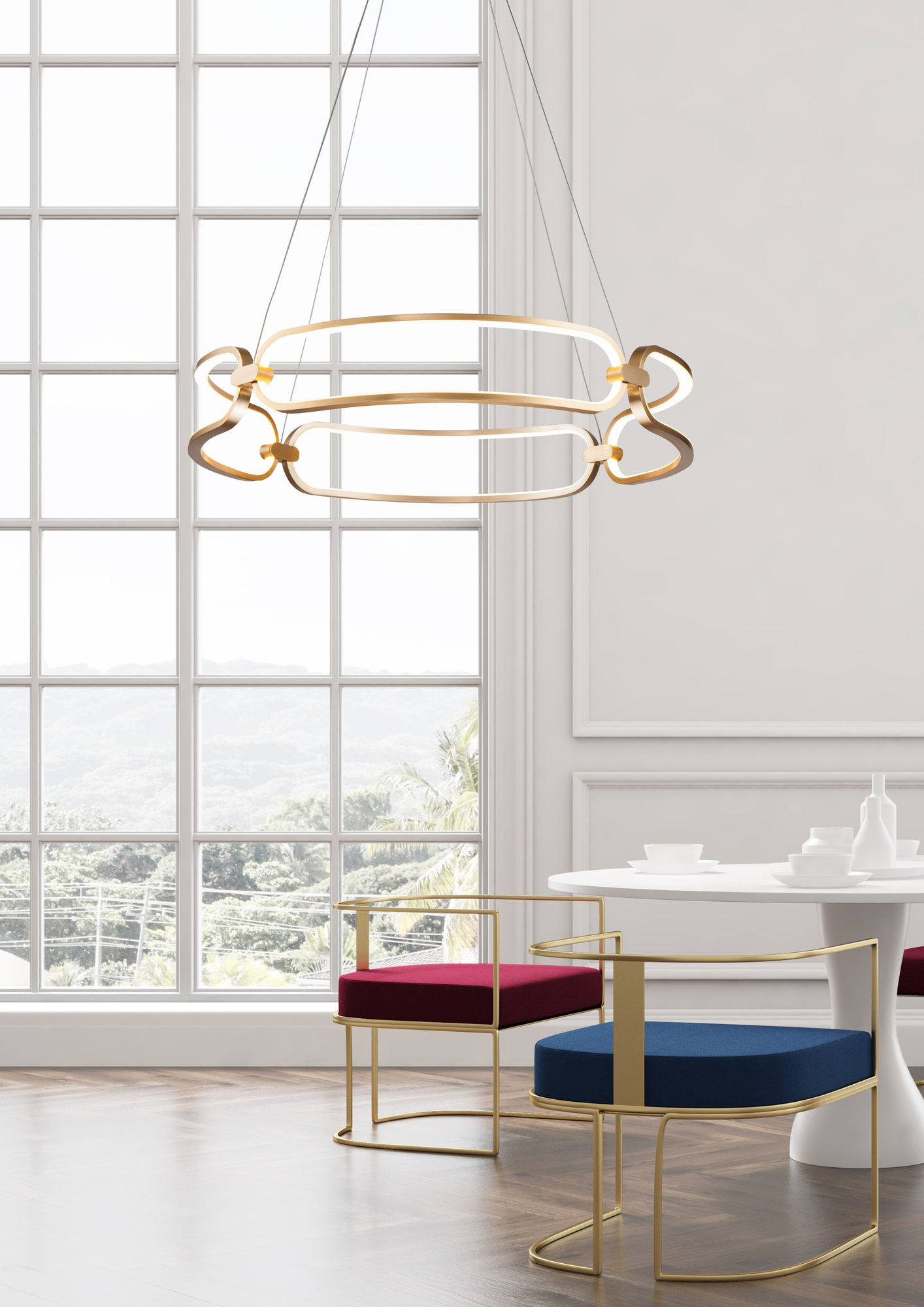 картинка Подвесной светодиодный светильник Maytoni Chain MOD017PL-L50MG от магазина pro-decor.kz