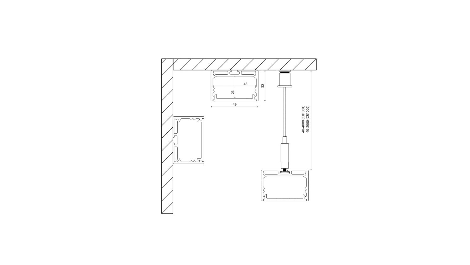 картинка Подвесной/накладной алюминиевый профиль LS.4932-R от магазина pro-decor.kz