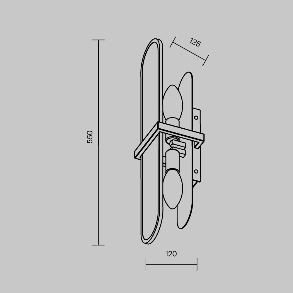 картинка Настенный светильник (бра) Maytoni MOD099WL-02G Marmo от магазина pro-decor.kz