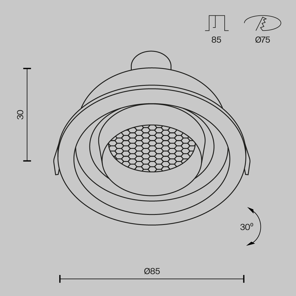 картинка Встраиваемый светильник Technical DL113-GU10-01-RD-B Atom от магазина pro-decor.kz