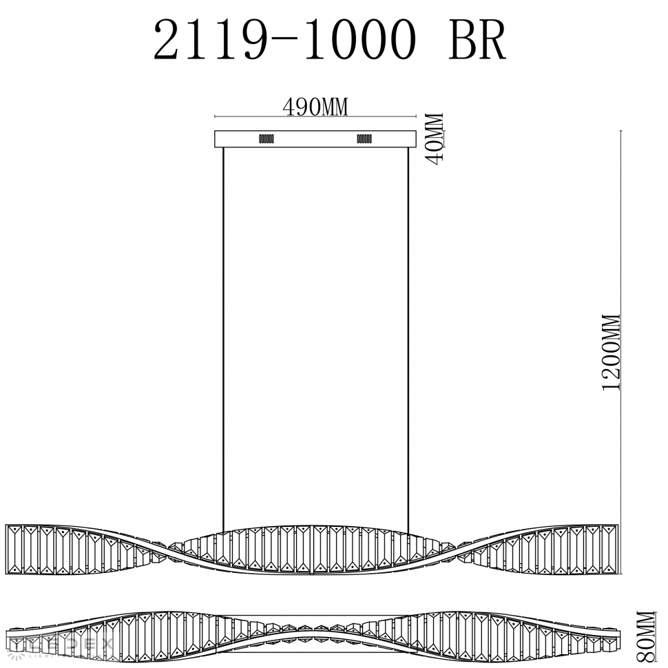 картинка Светильник подвесной iLedex Woodstock iLedex 2119-1000 BR от магазина pro-decor.kz