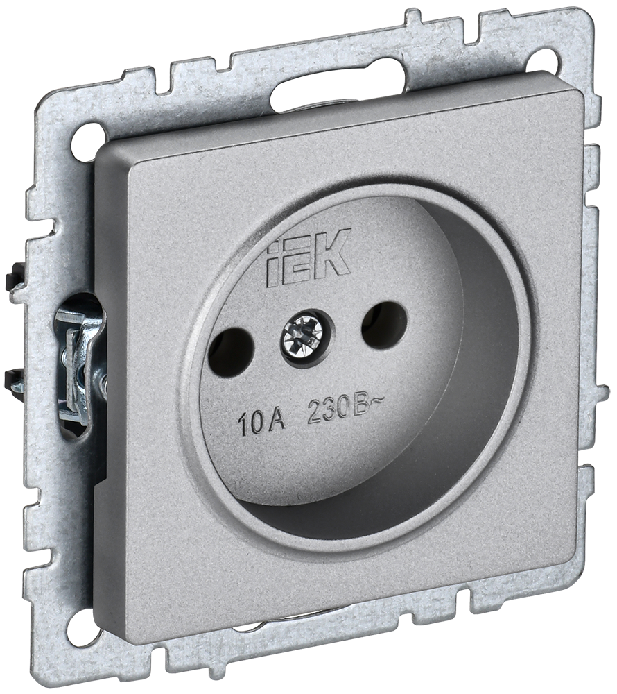 картинка BRITE Роз. без з/к/ш 10А РС10-1-0-БрА алюм. IEK от магазина pro-decor.kz