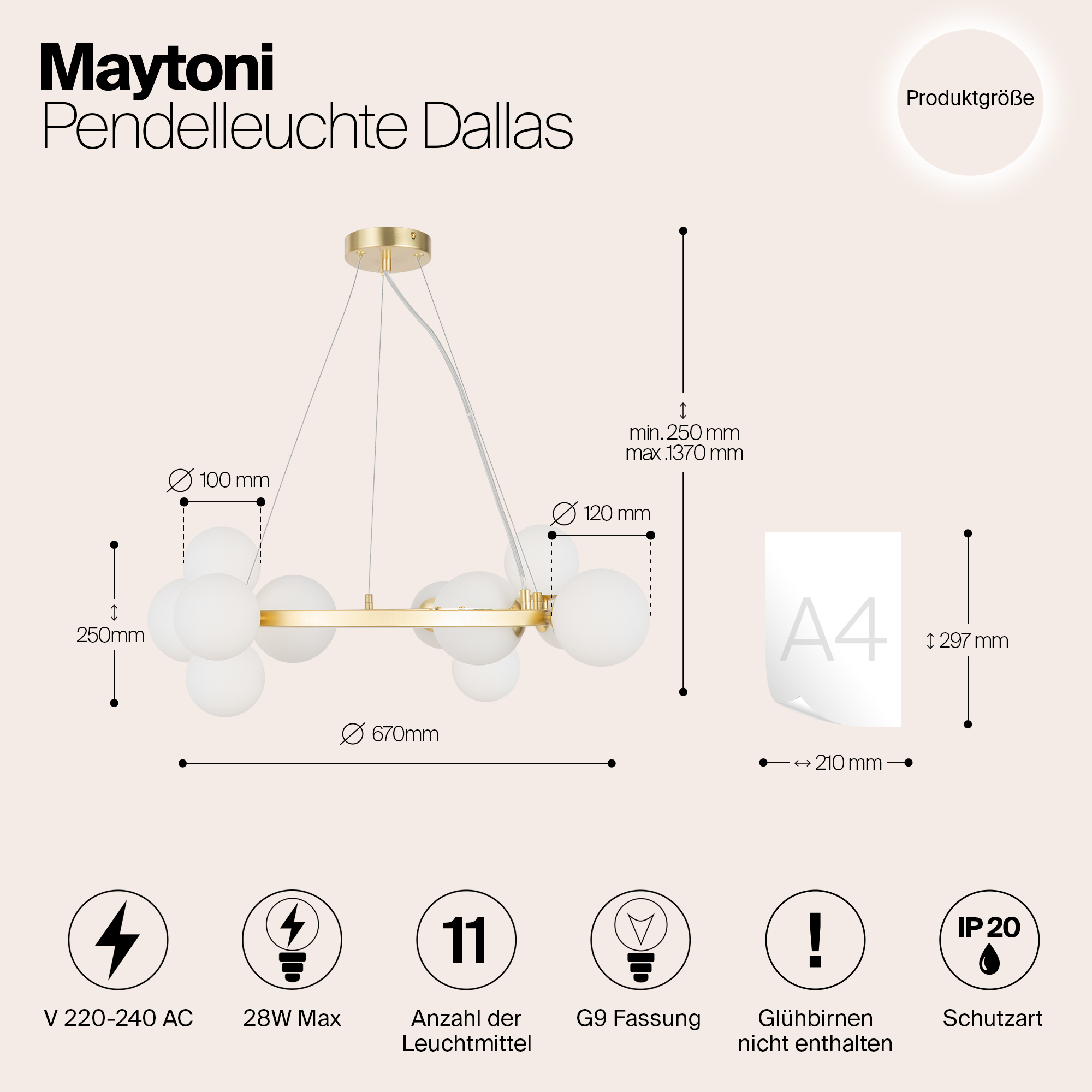 картинка Подвесной светильник Maytoni MOD545PL-11BS от магазина pro-decor.kz