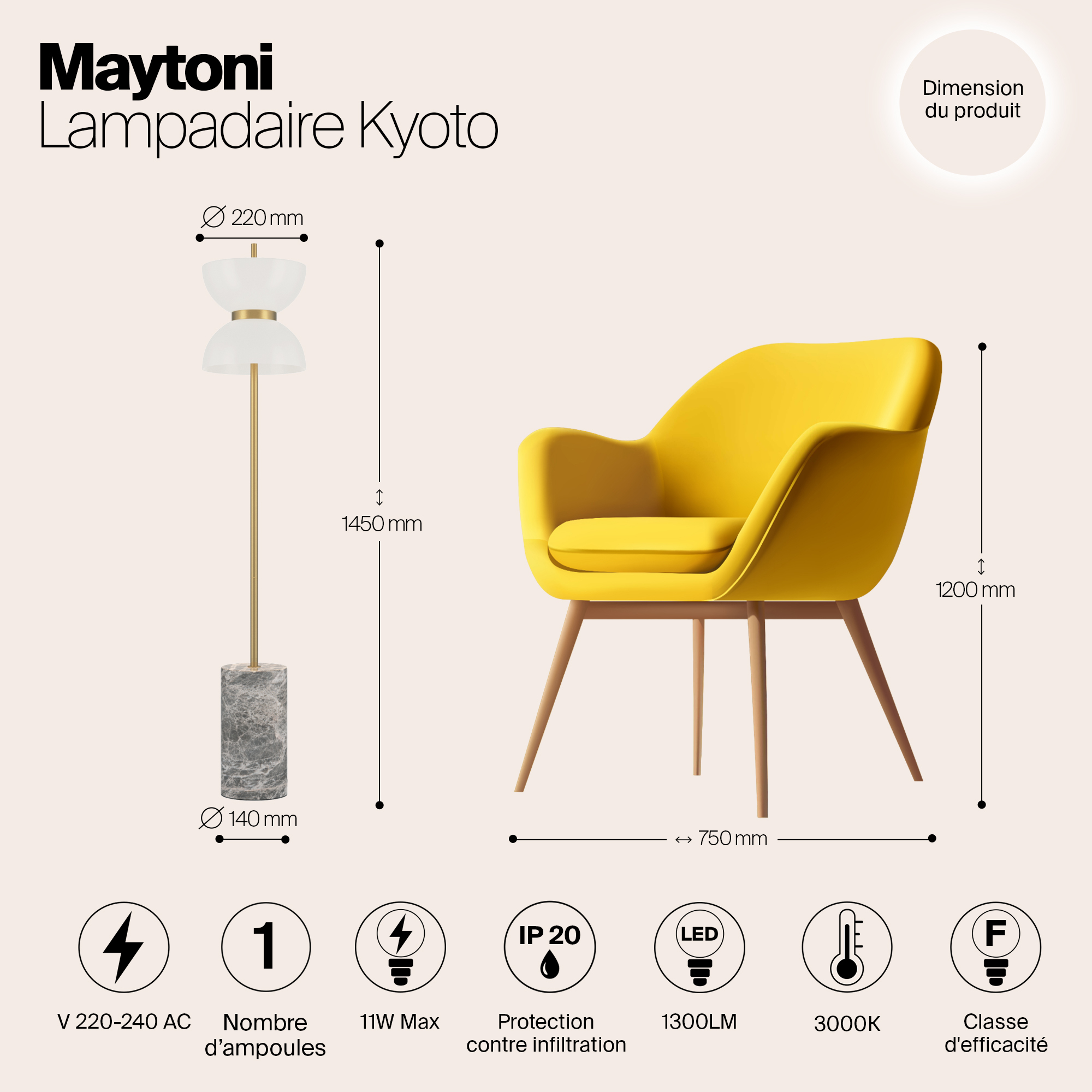 картинка Напольный светильник (торшер) Maytoni MOD178FL-L11G3K от магазина pro-decor.kz