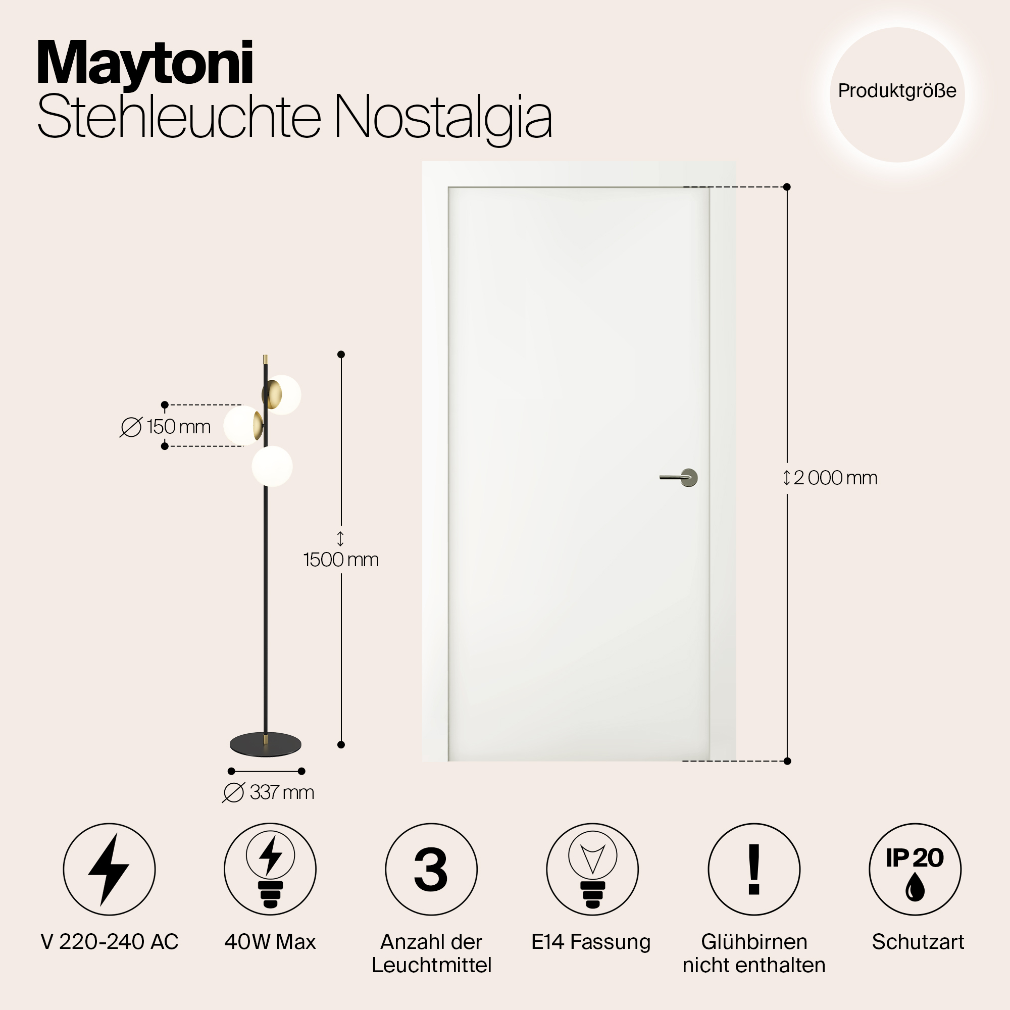 картинка Торшер Maytoni MOD048FL-03G от магазина pro-decor.kz
