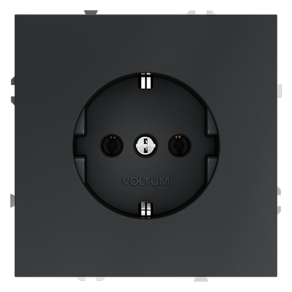 картинка Розетка встраиваемая VOLTUM S70 с заземлением 16А, (графит) VLS040107 от магазина pro-decor.kz