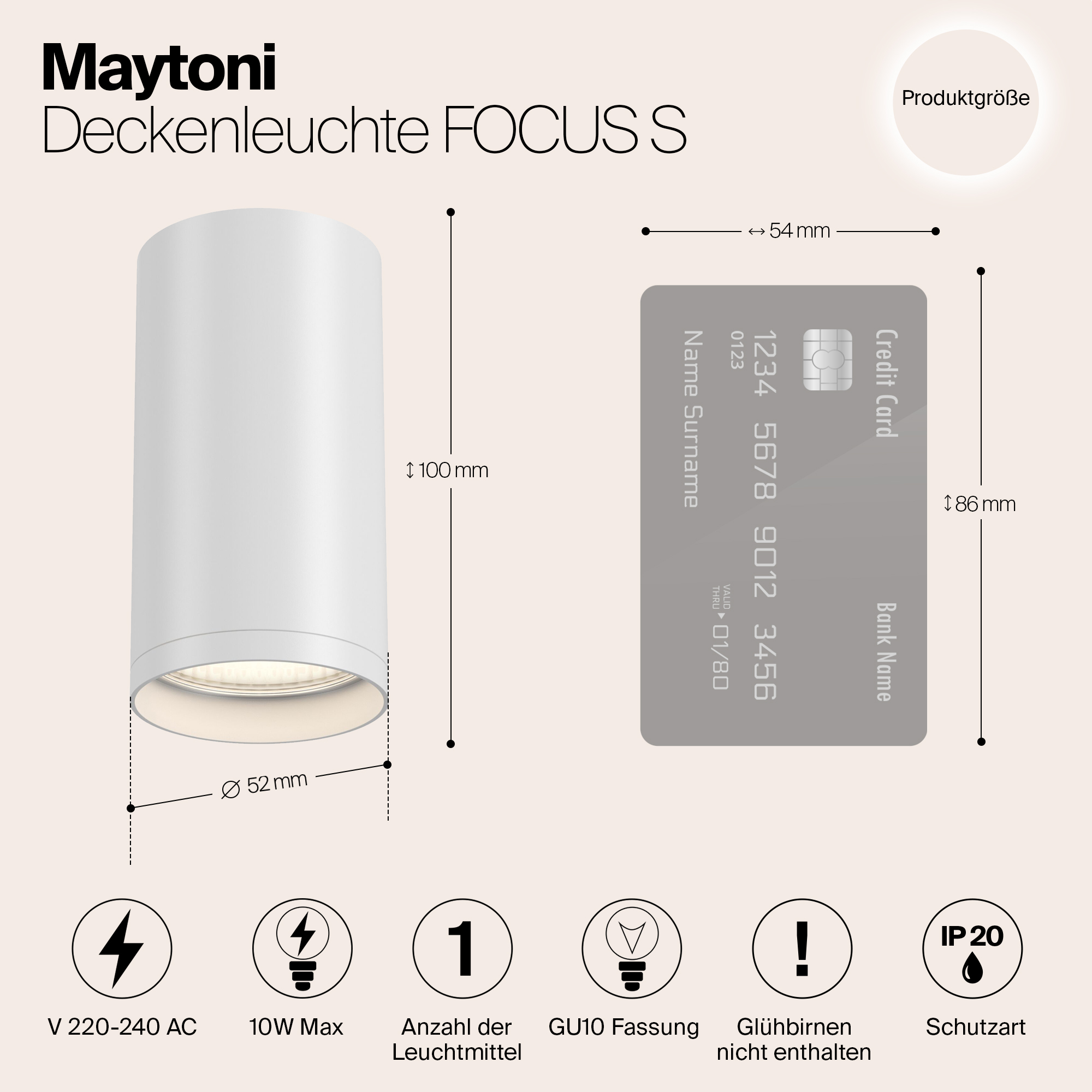 картинка Потолочный светильник Maytoni Focus S C052CL-01W от магазина pro-decor.kz