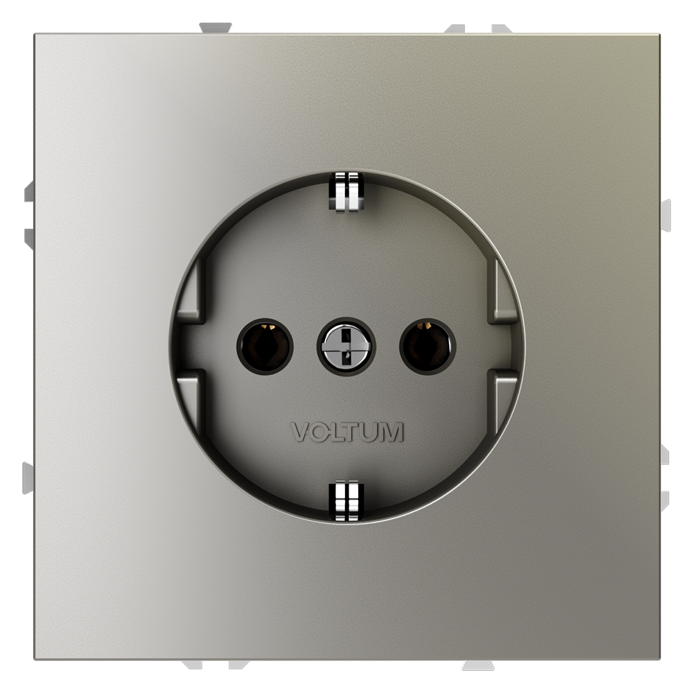 картинка Розетка встраиваемая VOLTUM S70 с заземлением 16А, (шелк) VLS040104 от магазина pro-decor.kz