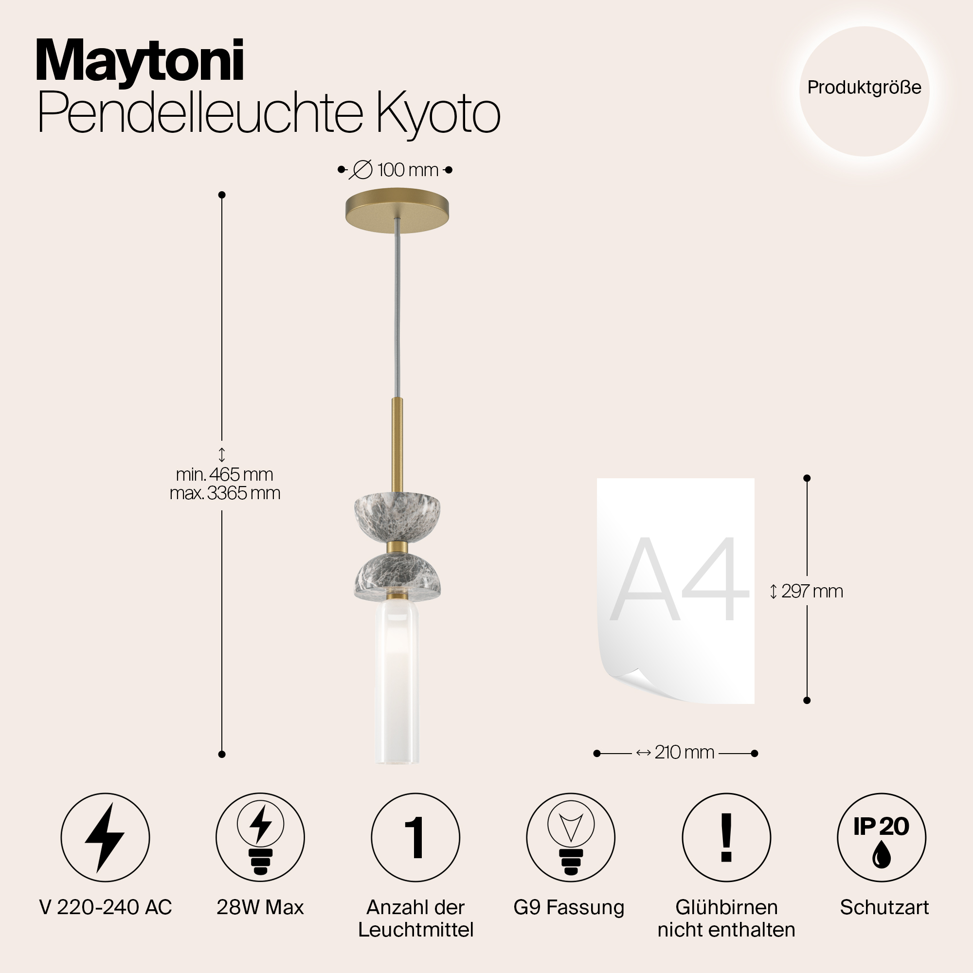 картинка Подвесной светильник Maytoni MOD178PL-01GR от магазина pro-decor.kz