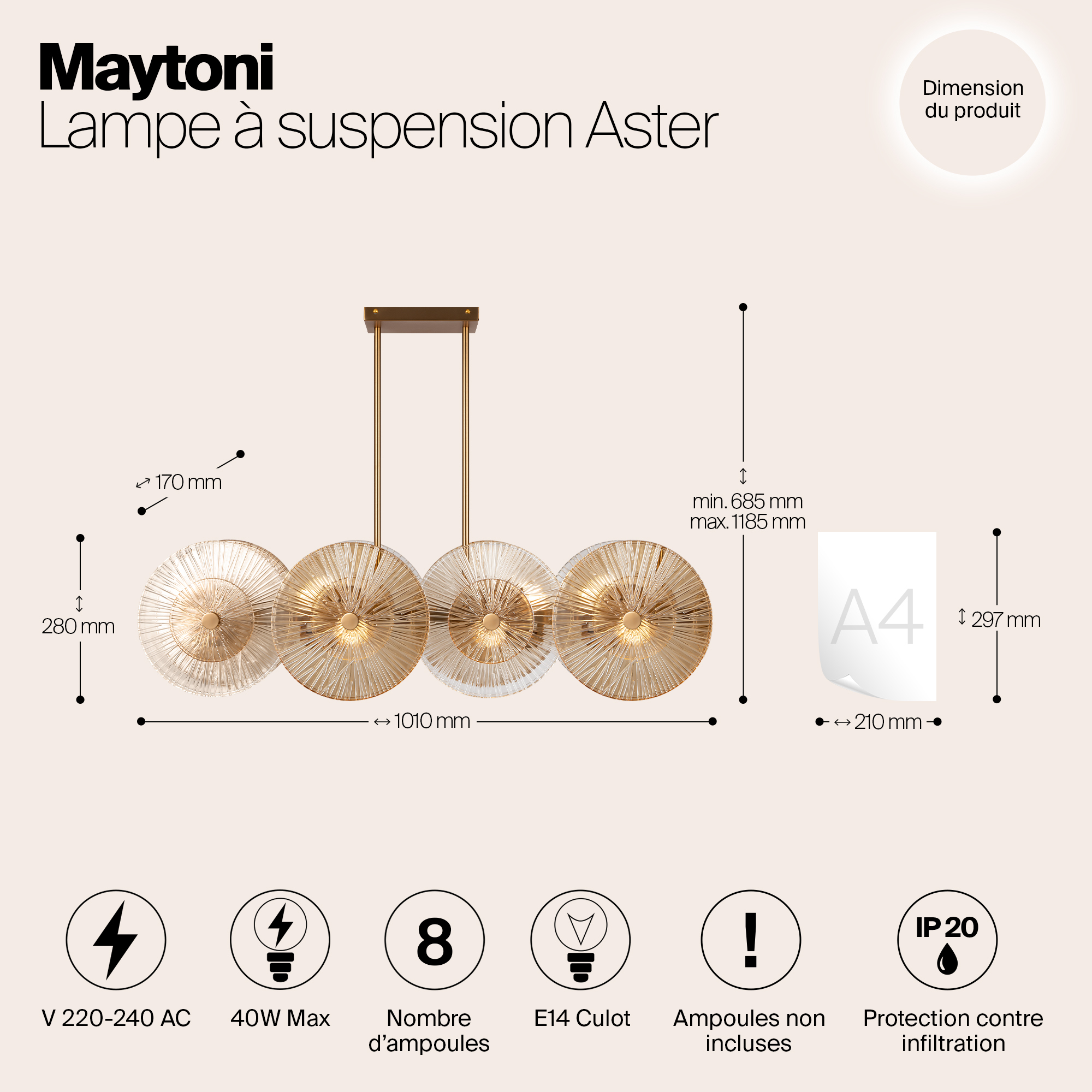 картинка Подвесной светильник Maytoni MOD007PL-08G1 магазин pro-decor.kz являющийся официальным дистрибьютором в Казахстане картинка Подвесной светильник Maytoni MOD007PL-08G1 от магазина pro-decor.kz