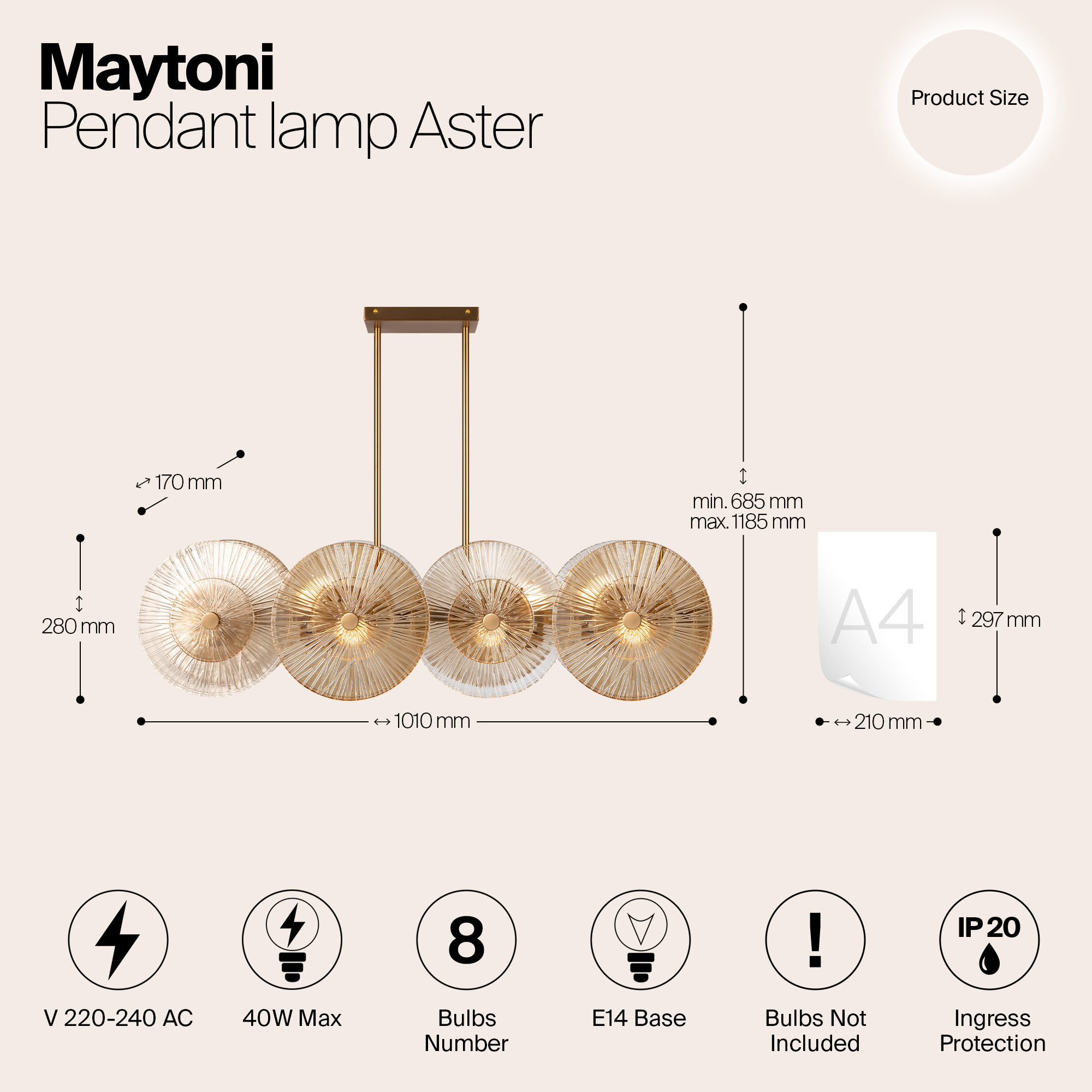 картинка Подвесной светильник Maytoni MOD007PL-08G1 магазин pro-decor.kz являющийся официальным дистрибьютором в Казахстане картинка Подвесной светильник Maytoni MOD007PL-08G1 от магазина pro-decor.kz