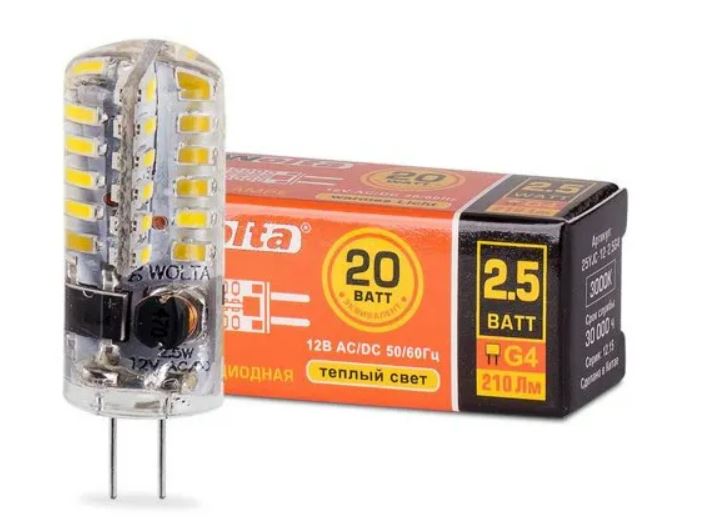 картинка Лампа LED WOLTA 25YJC-12-2.5G4 3000K от магазина pro-decor.kz