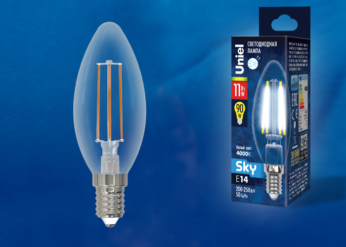 картинка LED-C35-11W/4000K/E14/CL  PLS02WH от магазина pro-decor.kz
