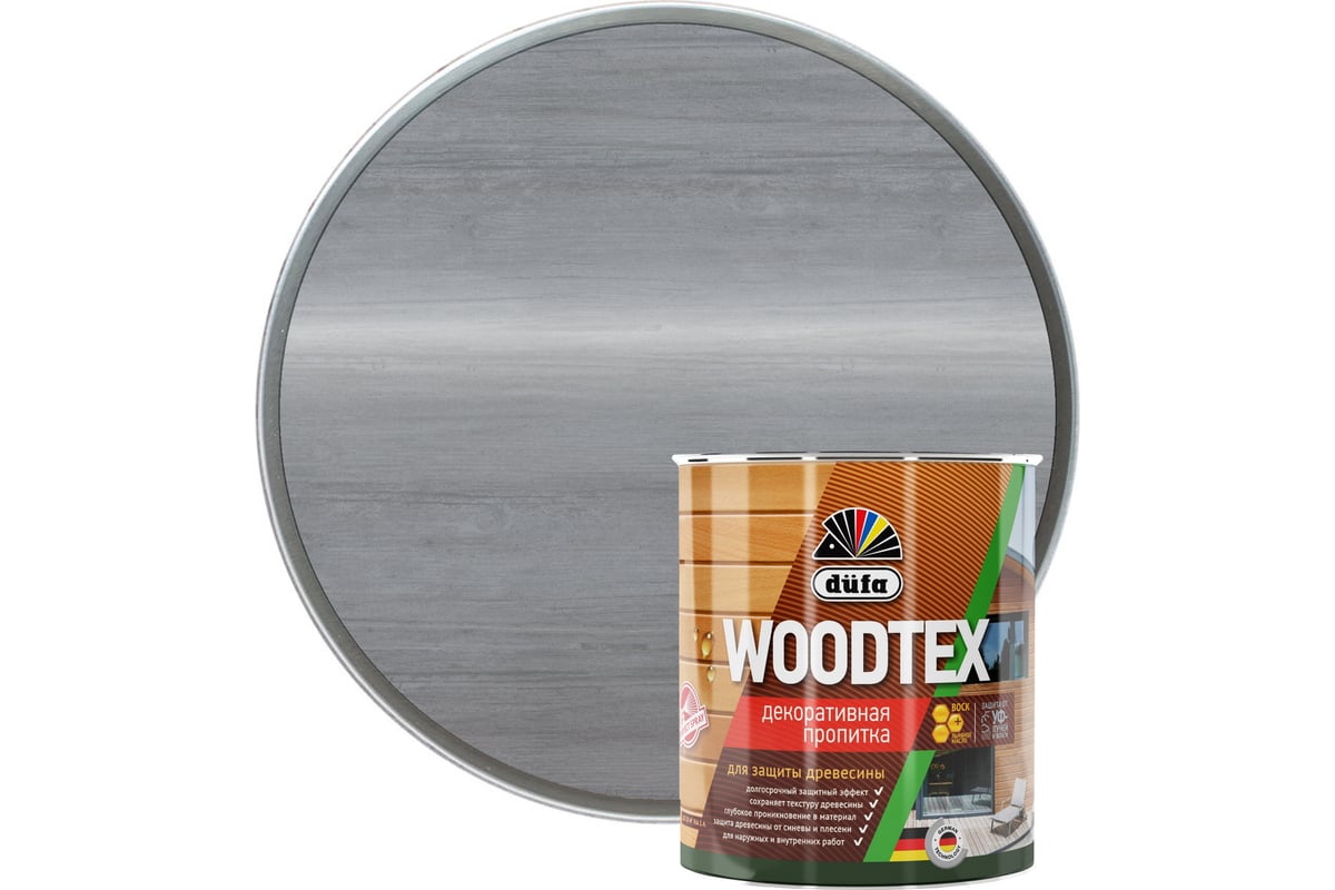 Купить Dufa Пропитка WOOD TEX серая 3л Dufa Пропитка WOOD TEX серая 3л