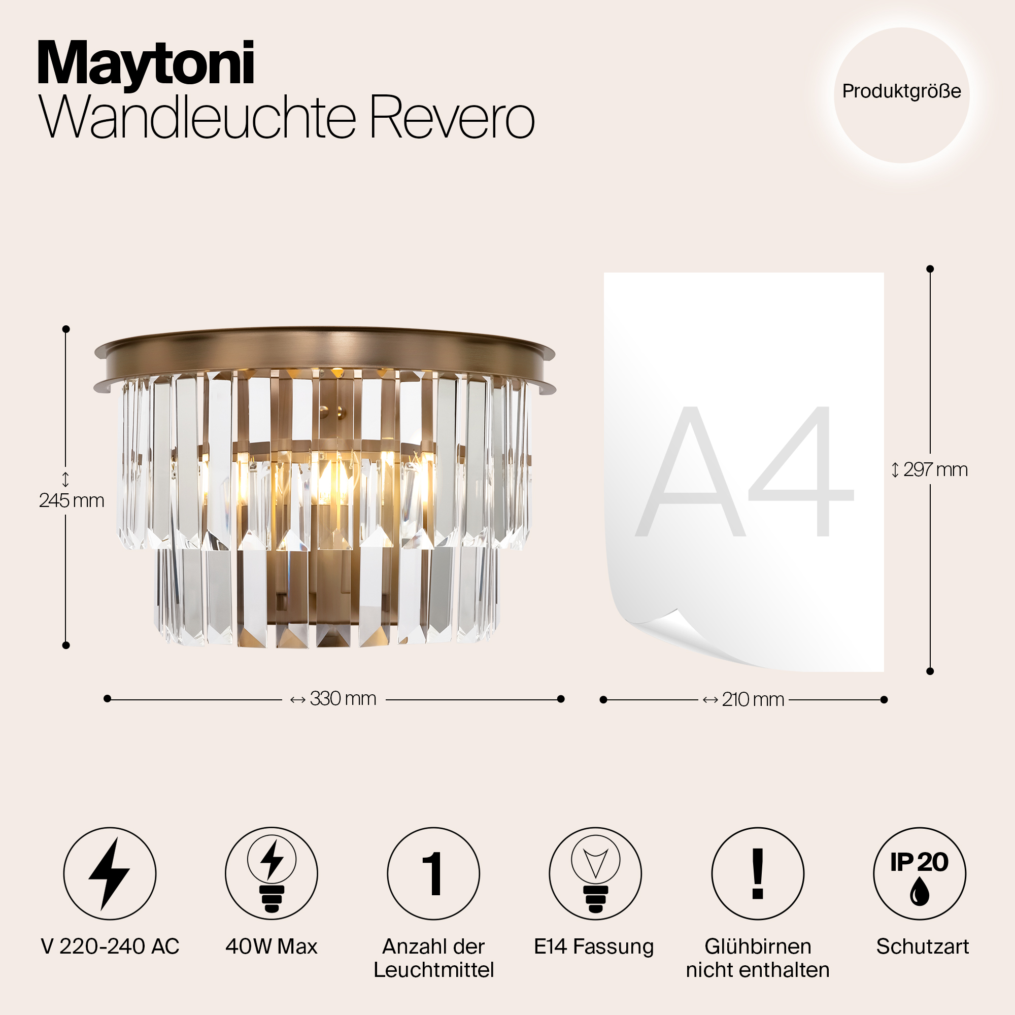 картинка Настенный светильник Maytoni Revero MOD085WL-01BS от магазина pro-decor.kz
