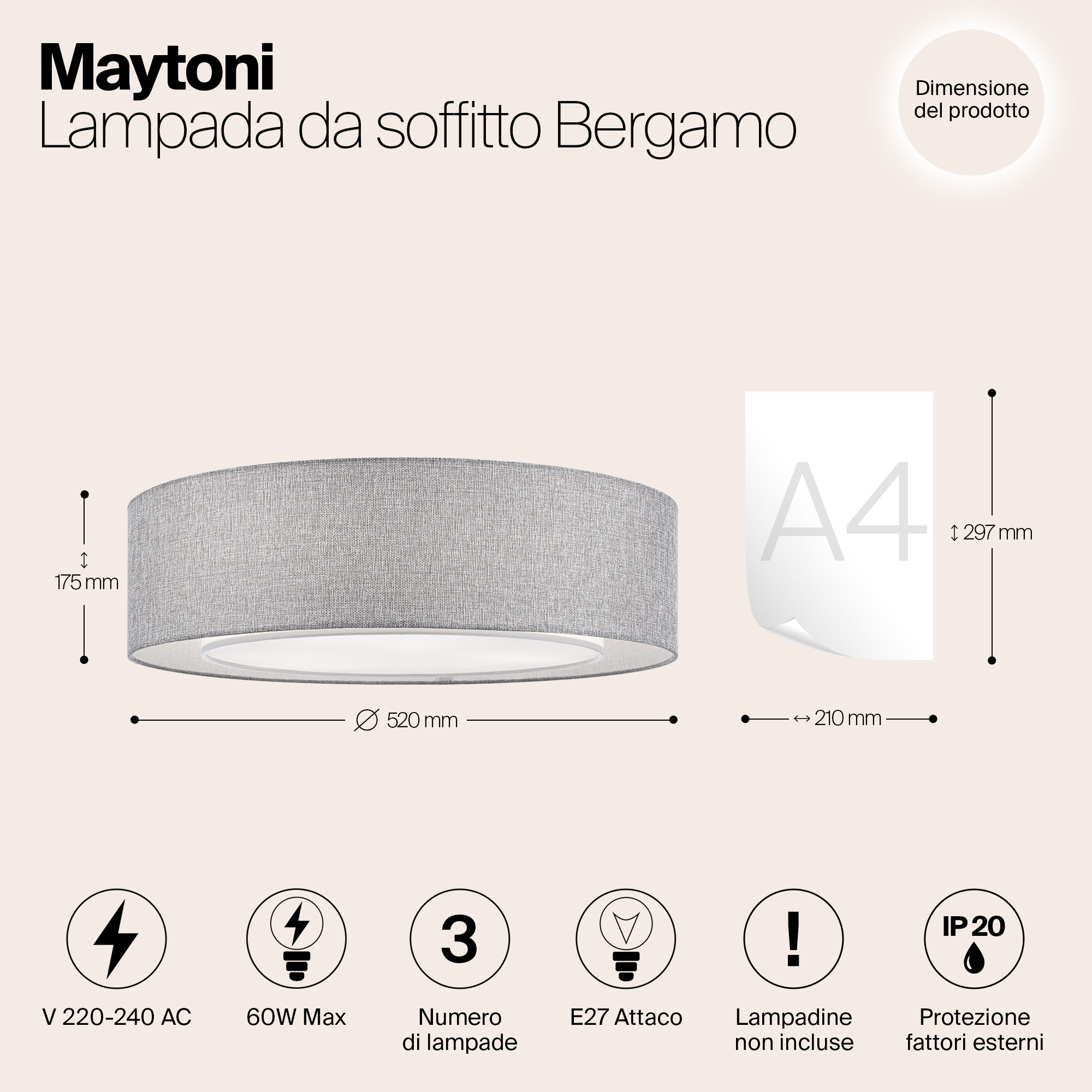 картинка Потолочный светильник Maytoni Bergamo MOD613CL-04GR от магазина pro-decor.kz