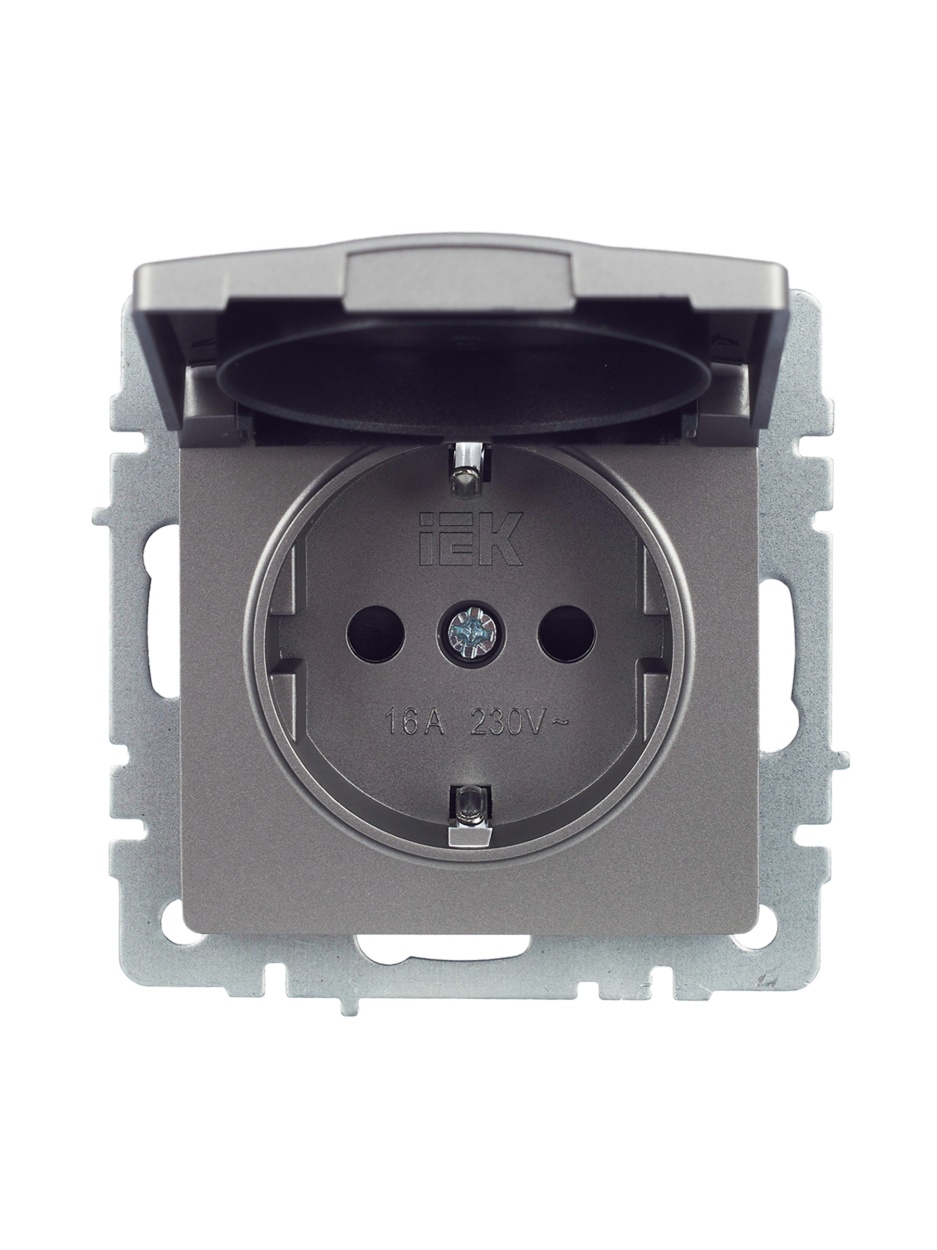 картинка BRITE Роз. с з/к/ш с кр. 16А IP20 РСбш10-3-БрС сталь IEK магазин pro-decor.kz являющийся официальным дистрибьютором в Казахстане картинка BRITE Роз. с з/к/ш с кр. 16А IP20 РСбш10-3-БрС сталь IEK от магазина pro-decor.kz