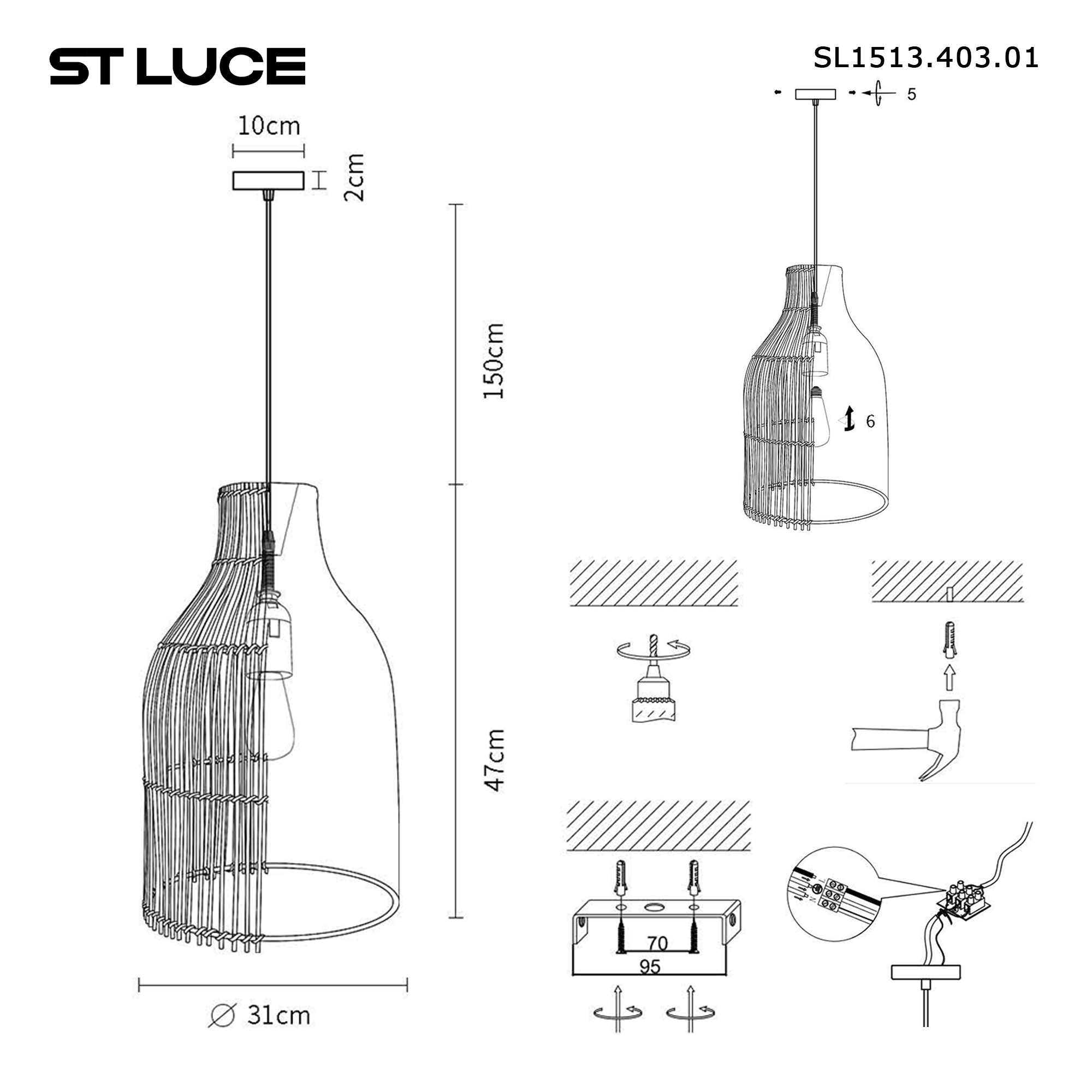 картинка SL1513.403.01 Светильник подвесной ST-Luce  от магазина pro-decor.kz