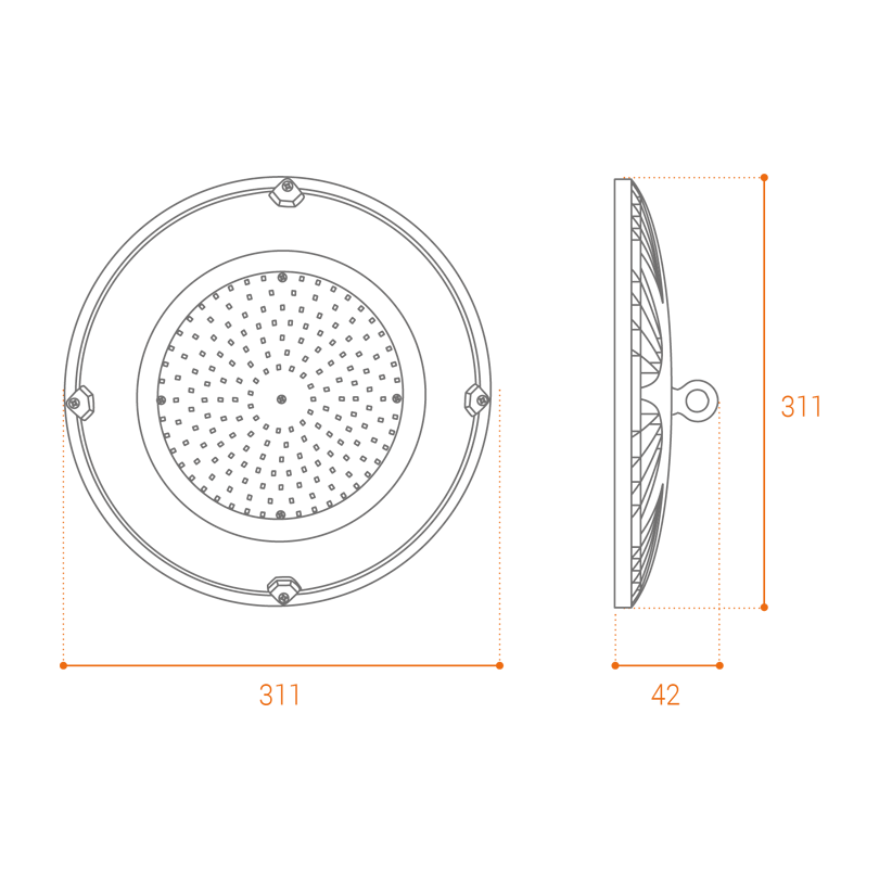 картинка Светильник светодиодный промышленный WOLTA UFO-150W/01  от магазина pro-decor.kz