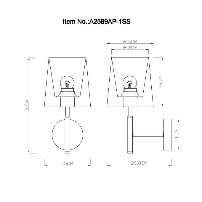 картинка Бра Arte Lamp Rodos A2589AP-1SS от магазина pro-decor.kz