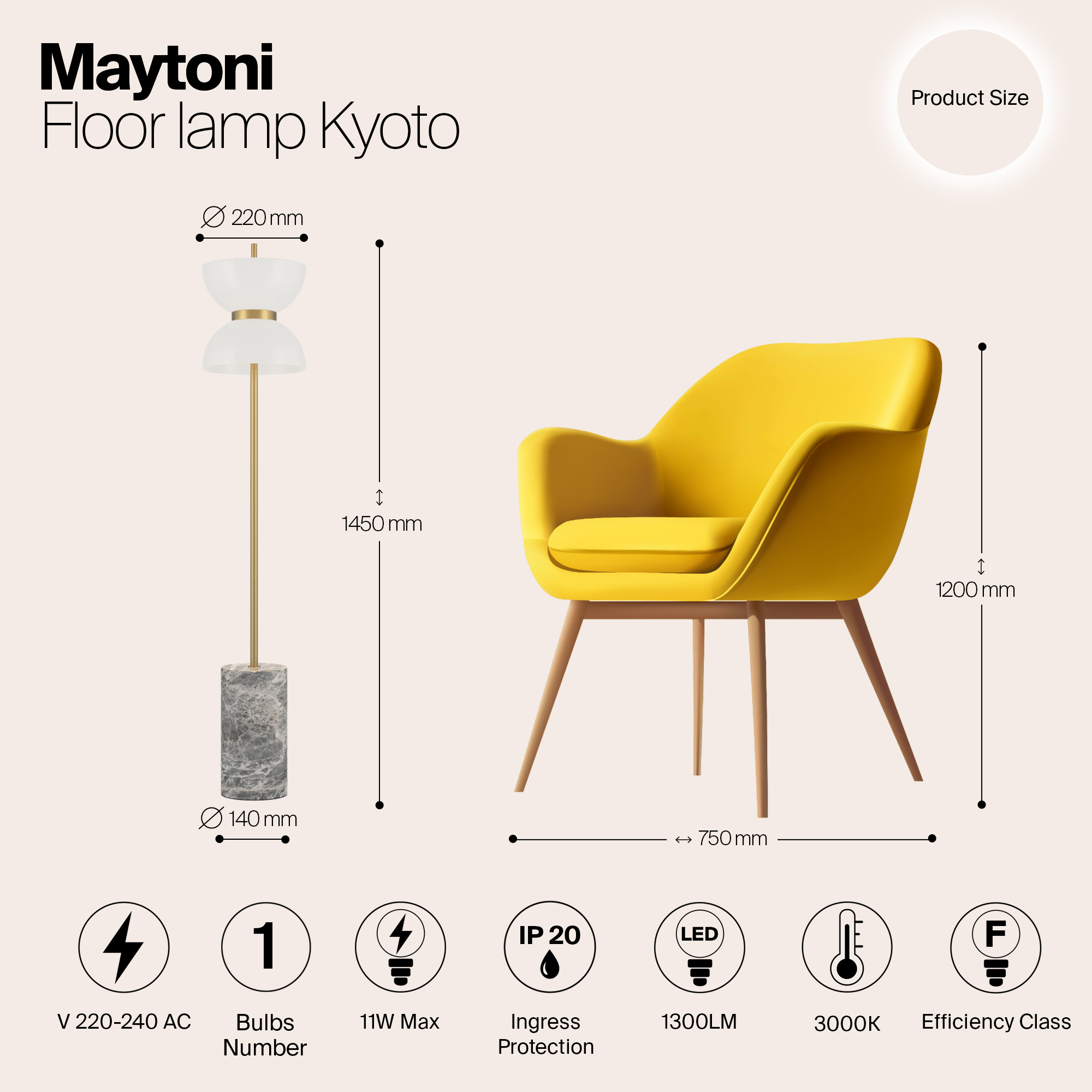 картинка Напольный светильник (торшер) Maytoni MOD178FL-L11G3K от магазина pro-decor.kz