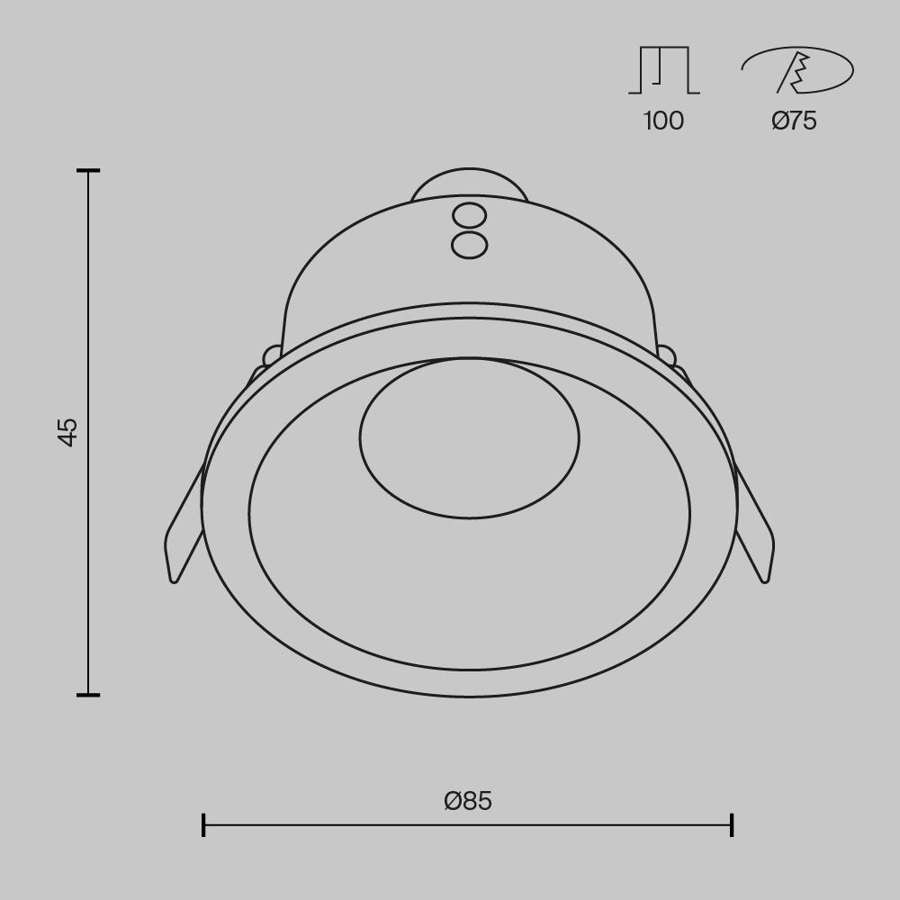 картинка Встраиваемый светильник Maytoni Zoom DL032-2-01B от магазина pro-decor.kz