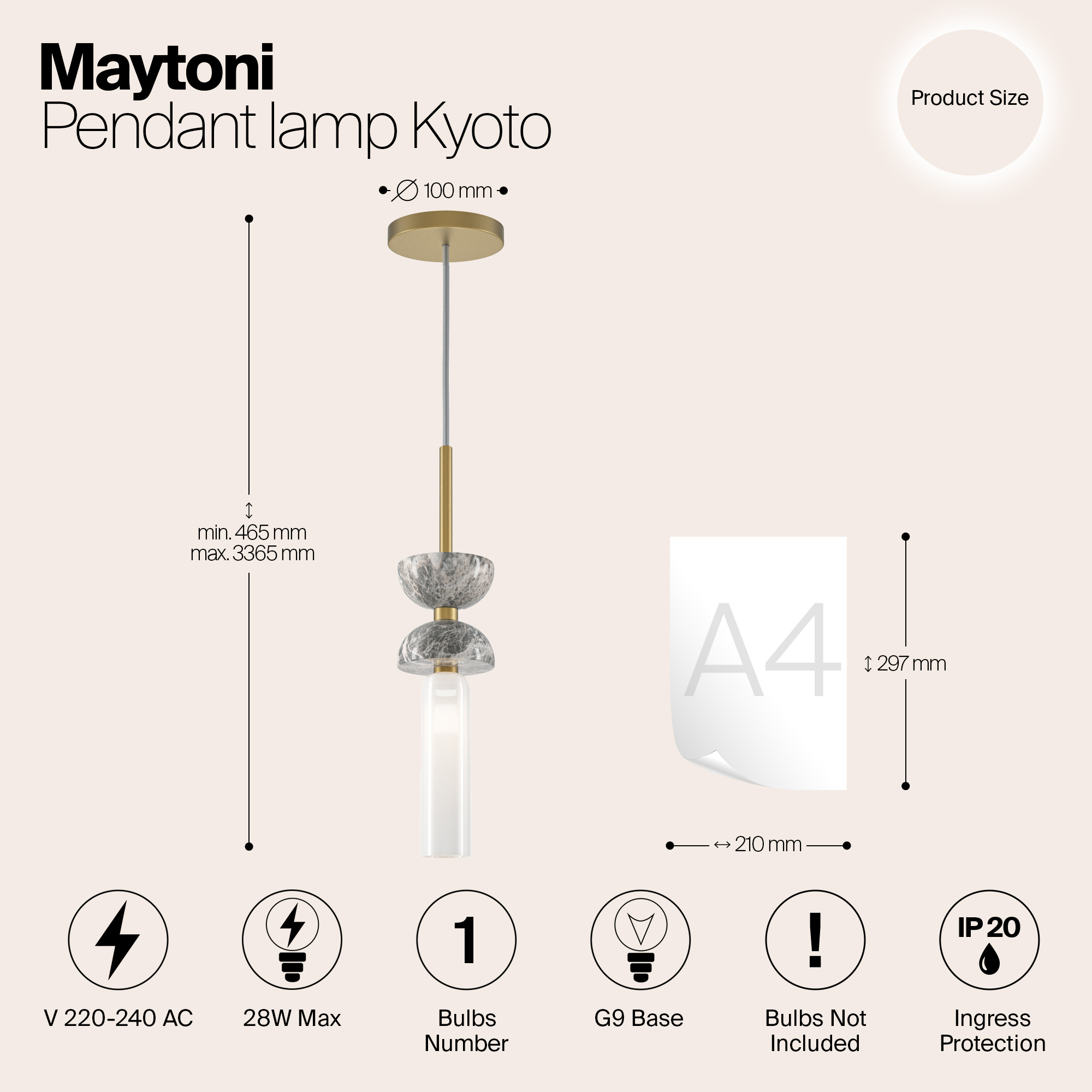 картинка Подвесной светильник Maytoni MOD178PL-01GR от магазина pro-decor.kz