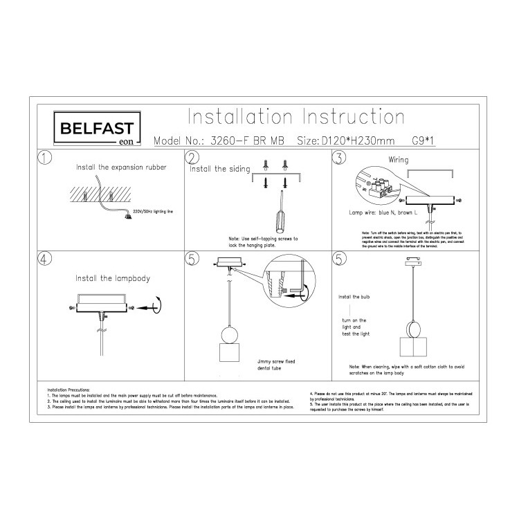 картинка Подвесной светильник Belfast Ravenhill 3260-F BR MB  от магазина pro-decor.kz