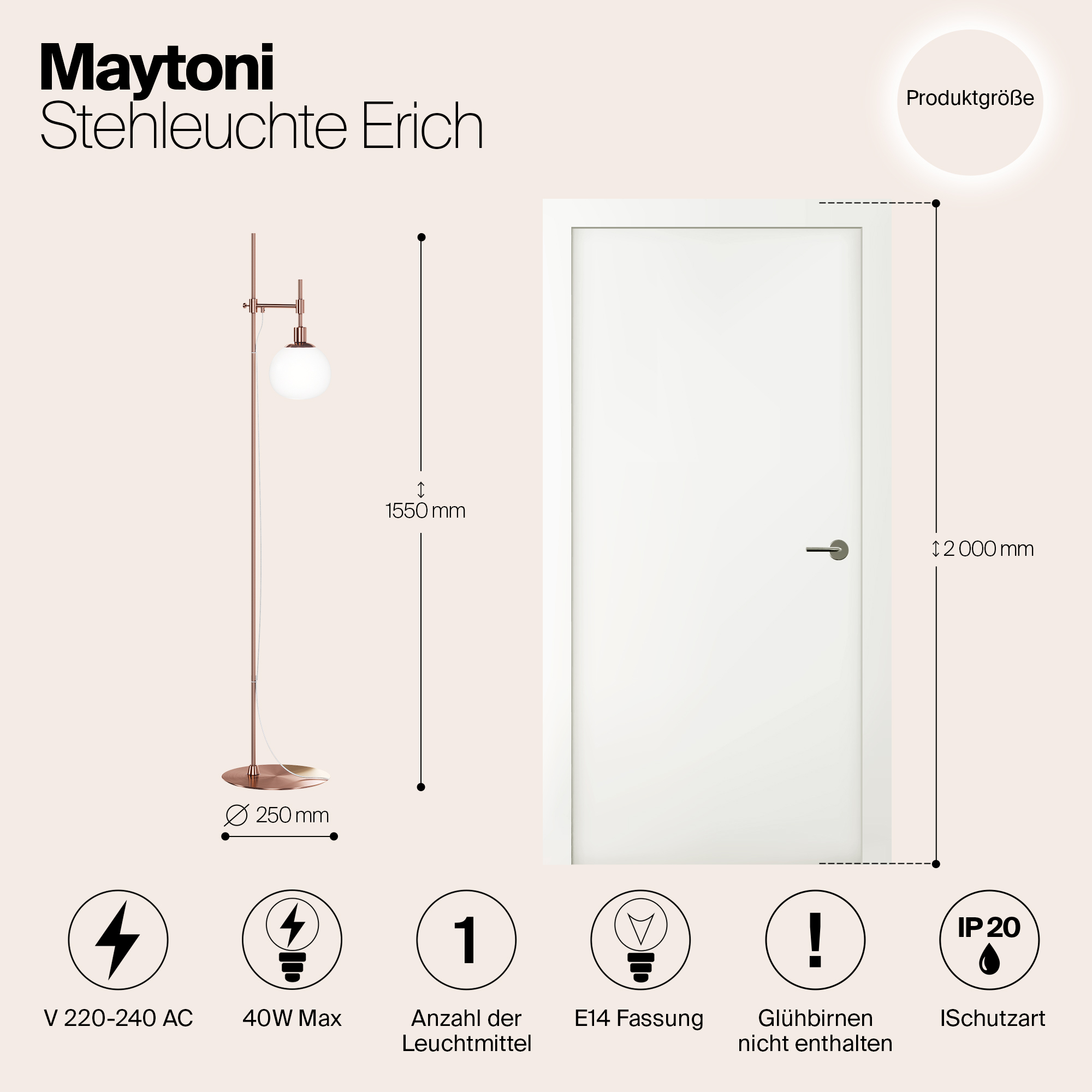 картинка Торшер Maytoni Erich MOD221-FL-01-G от магазина pro-decor.kz