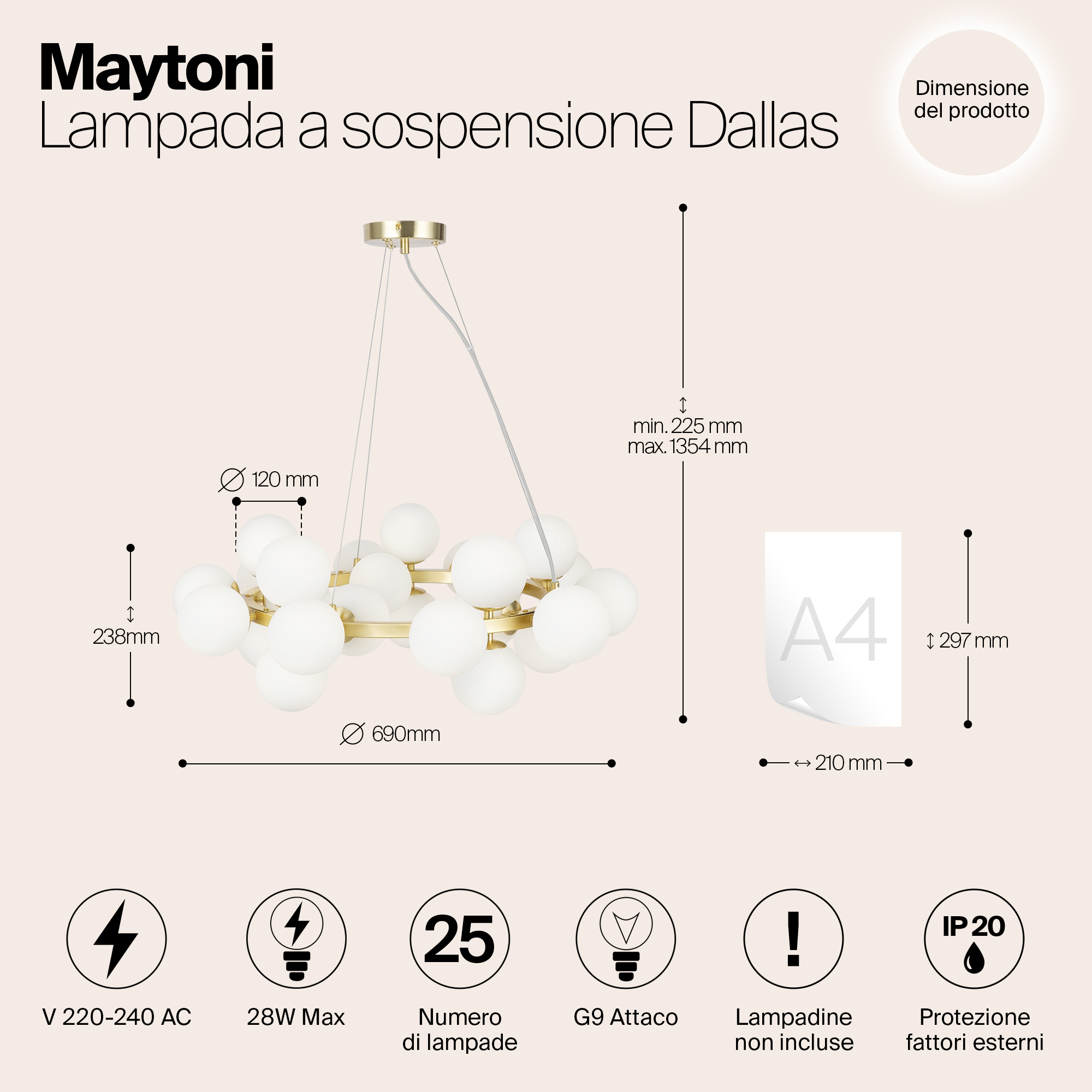 картинка Подвесной светильник Maytoni MOD545PL-25BS от магазина pro-decor.kz