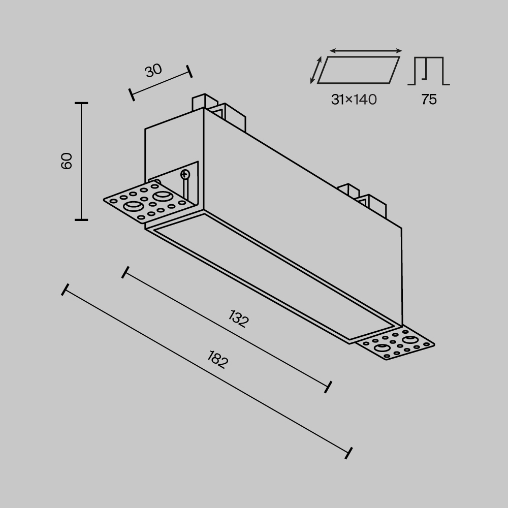 картинка Встраиваемый светильник Technical DL066-12W3-6K-TRS-W от магазина pro-decor.kz