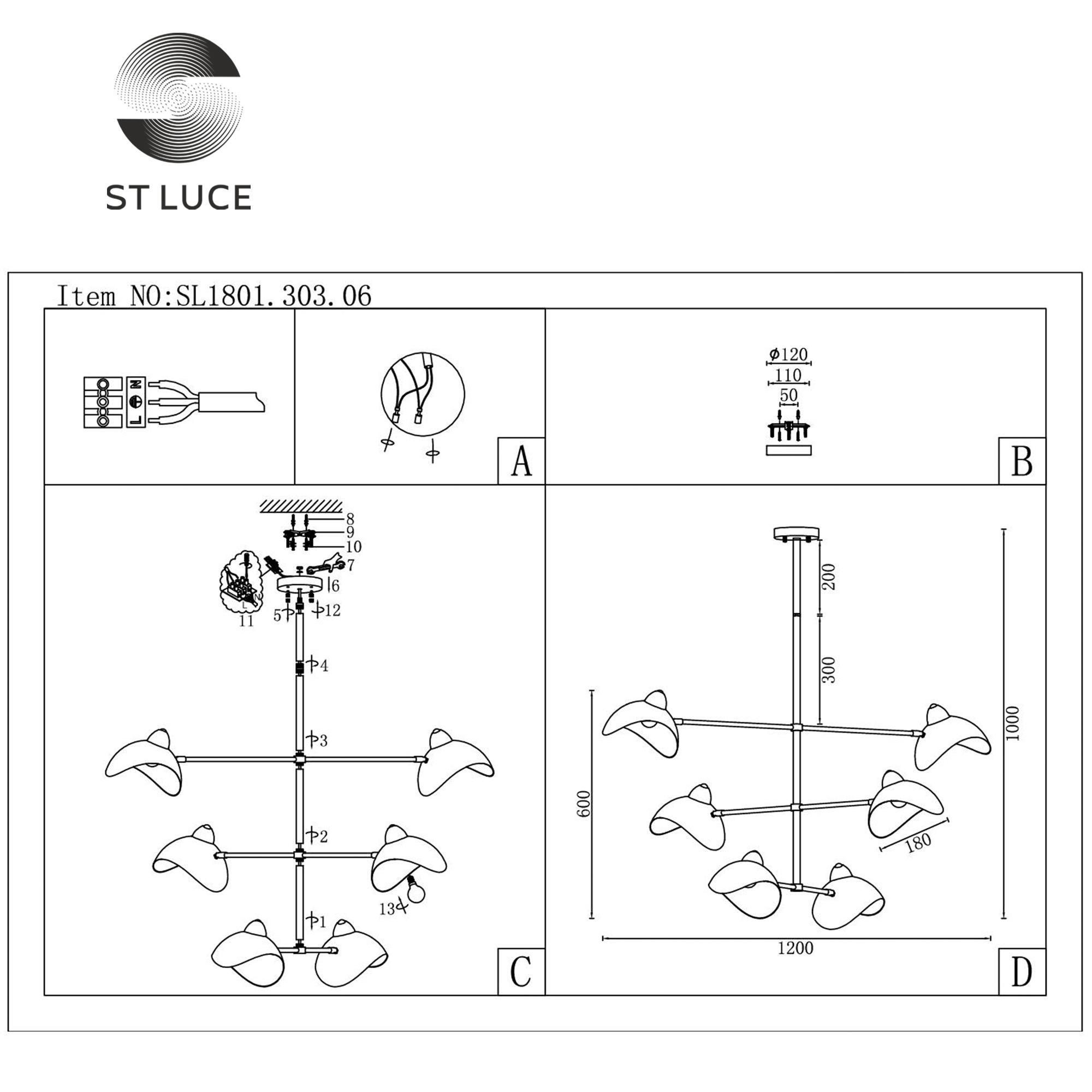 картинка Подвесная люстра ST Luce Minne SL1801.303.06 от магазина pro-decor.kz