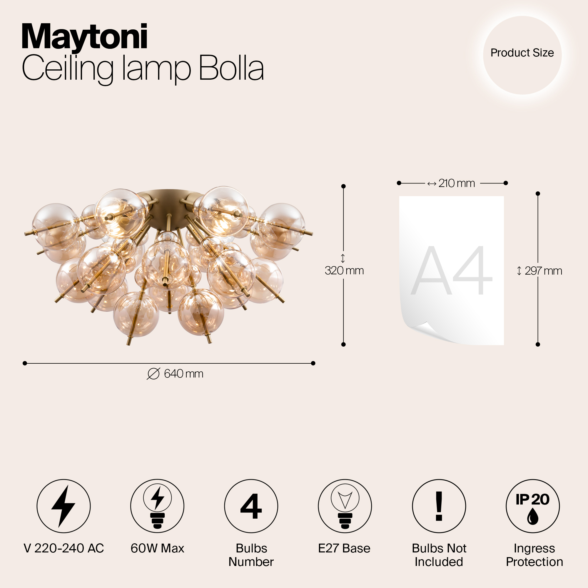 картинка Потолочный светильник Maytoni MOD133CL-04BS от магазина pro-decor.kz