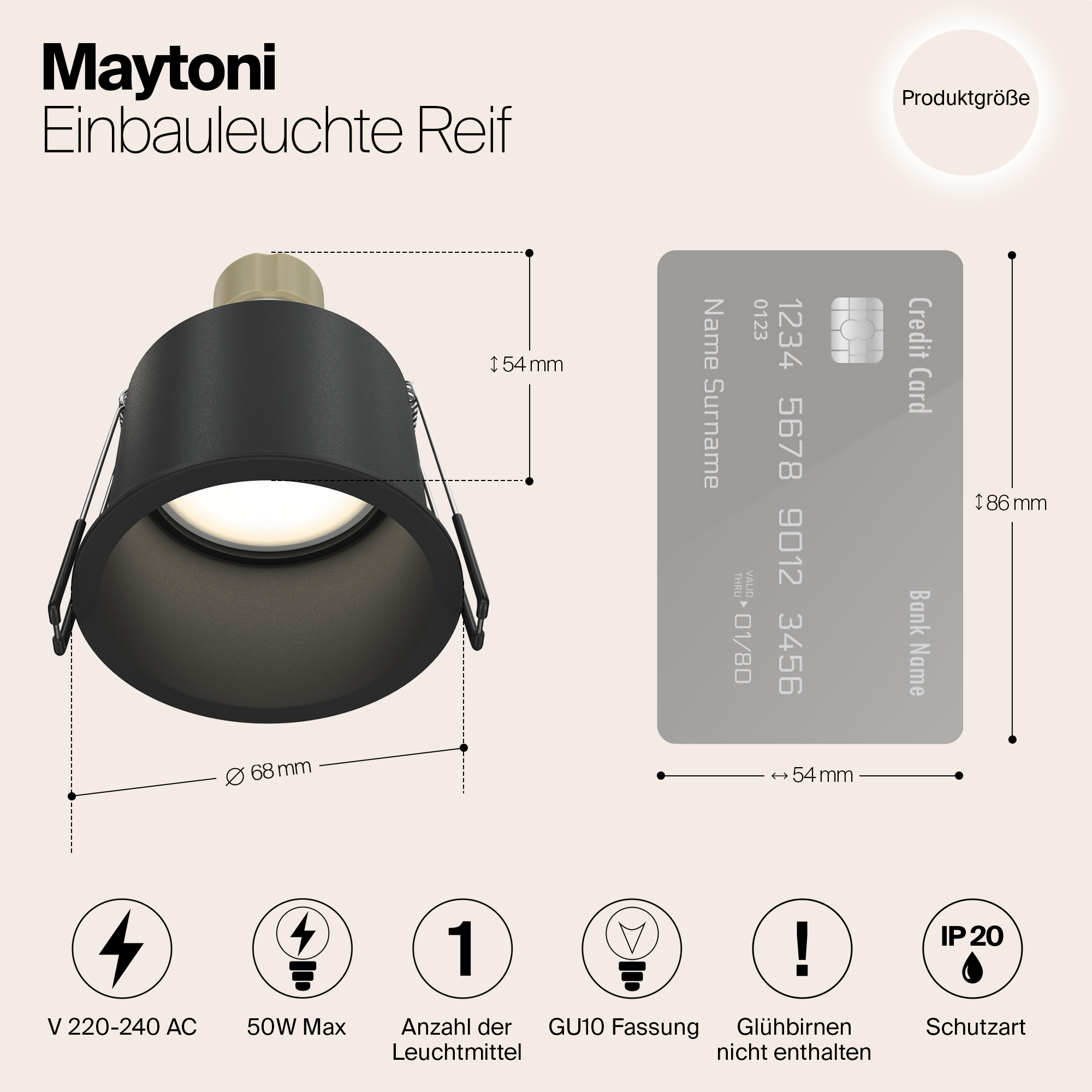картинка Встраиваемый светильник Maytoni Reif DL049-01B магазин pro-decor.kz являющийся официальным дистрибьютором в Казахстане картинка Встраиваемый светильник Maytoni Reif DL049-01B от магазина pro-decor.kz