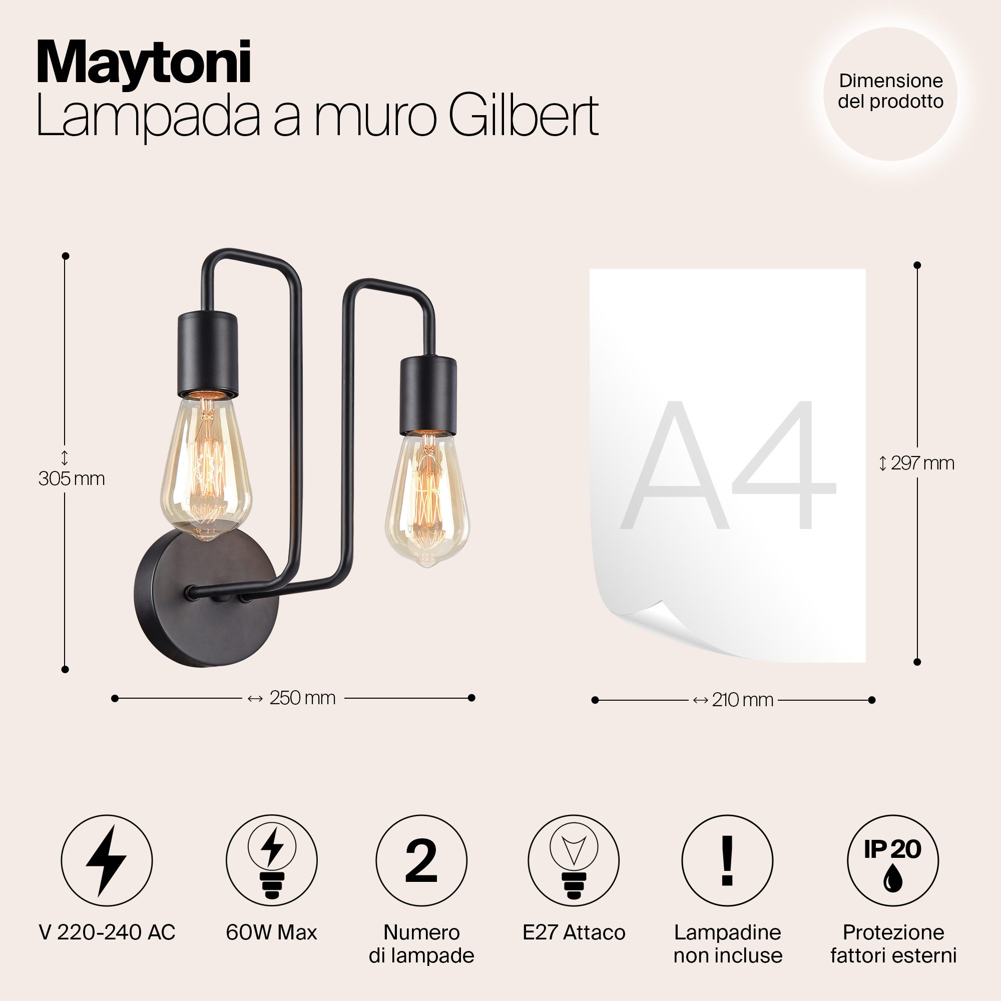 картинка Бра Maytoni Gilbert T532WL-02B от магазина pro-decor.kz
