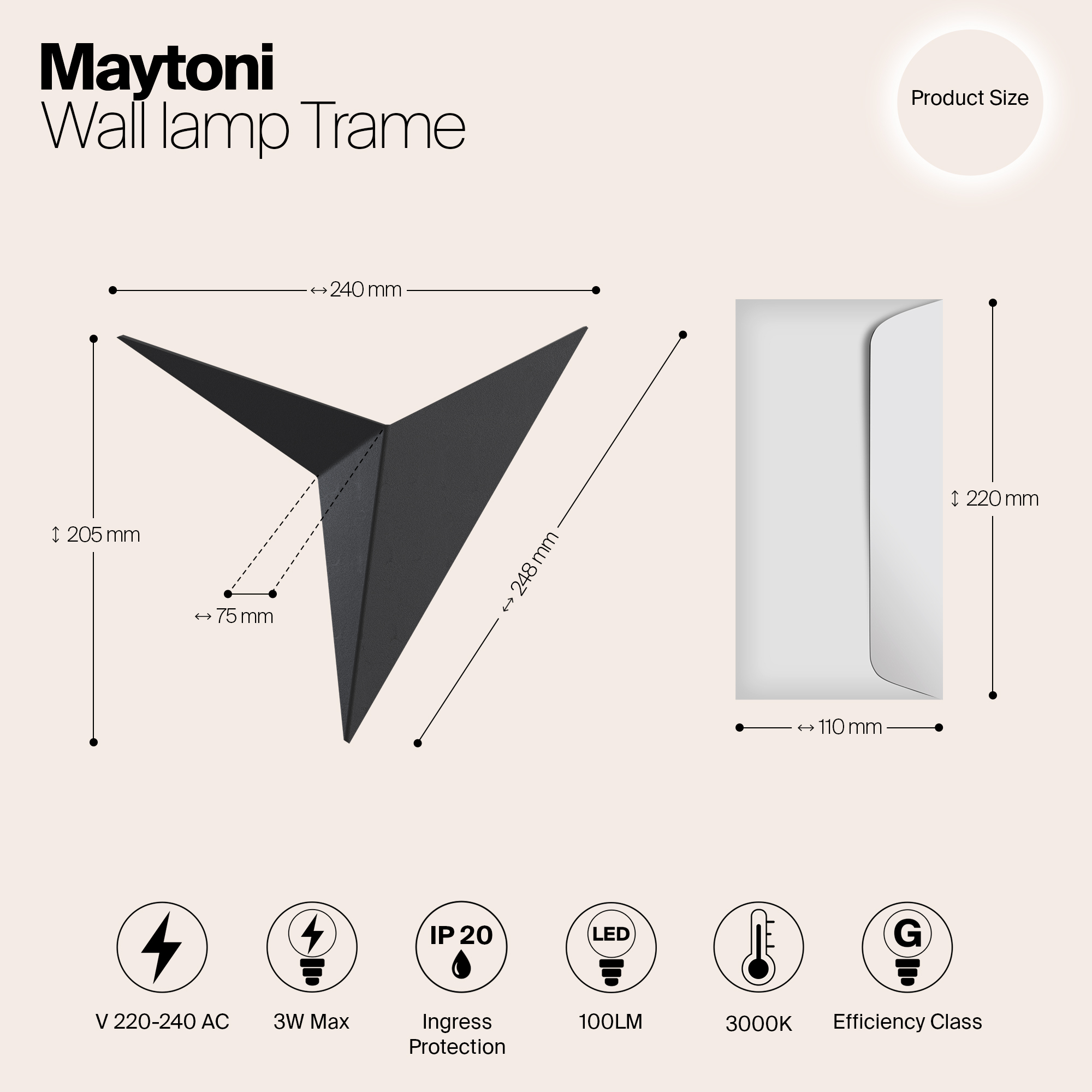 картинка Настенный светодиодный светильник Maytoni Trame C808WL-L3B от магазина pro-decor.kz
