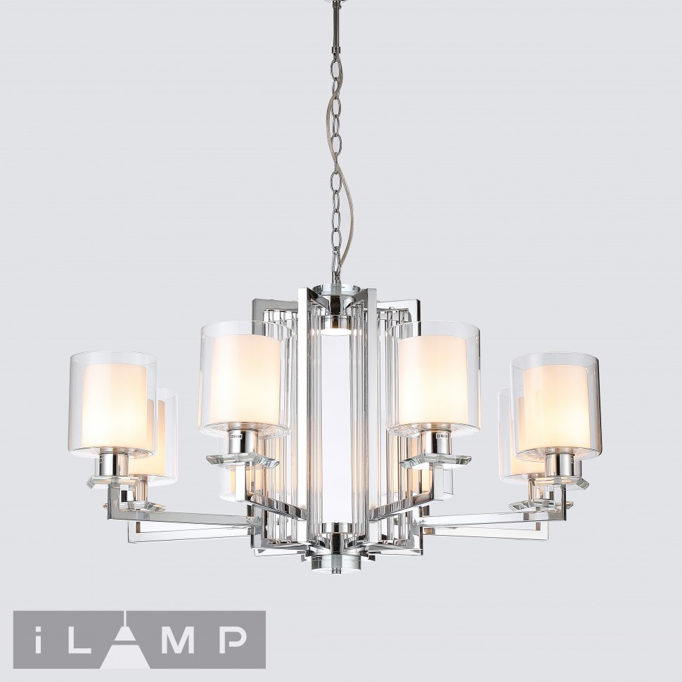 картинка Подвесная люстра iLamp King RM6201-8 CR+CL магазин pro-decor.kz являющийся официальным дистрибьютором в Казахстане картинка Подвесная люстра iLamp King RM6201-8 CR+CL от магазина pro-decor.kz