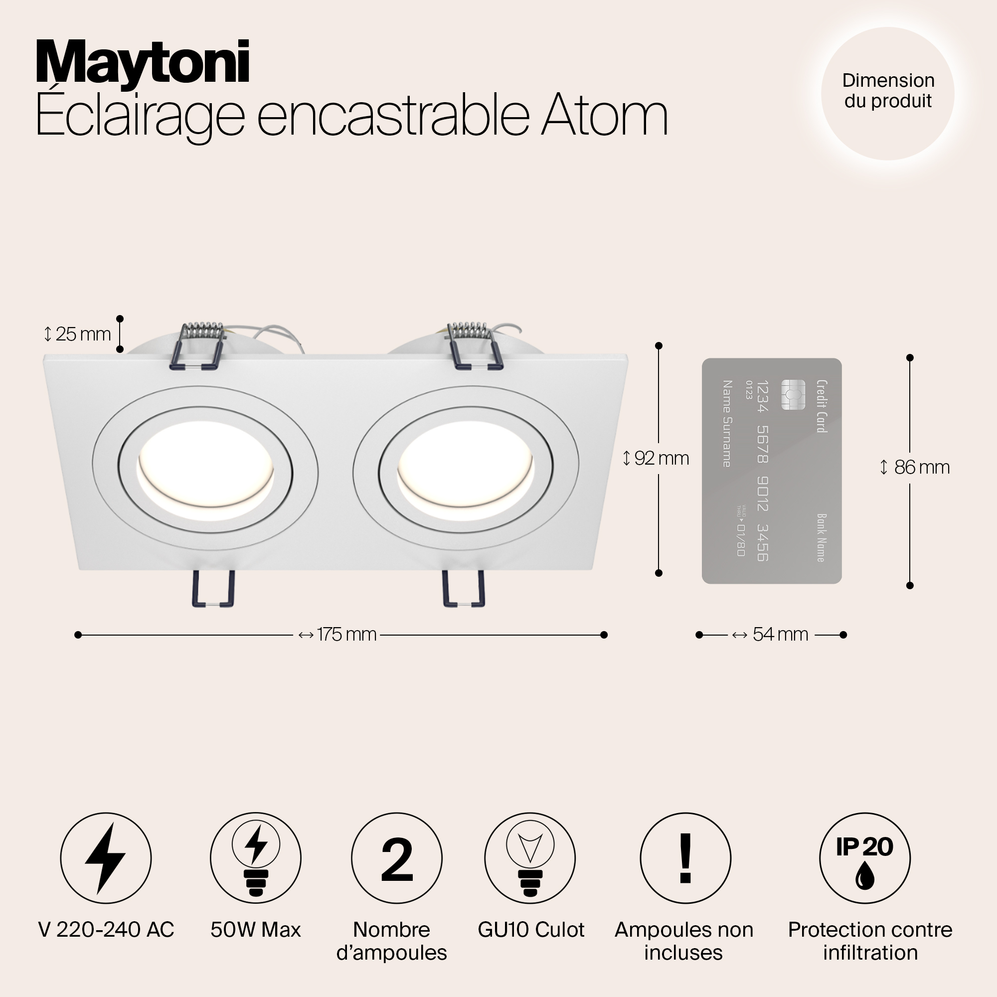 картинка Встраиваемый светильник Maytoni Atom DL024-2-02W магазин pro-decor.kz являющийся официальным дистрибьютором в Казахстане картинка Встраиваемый светильник Maytoni Atom DL024-2-02W от магазина pro-decor.kz